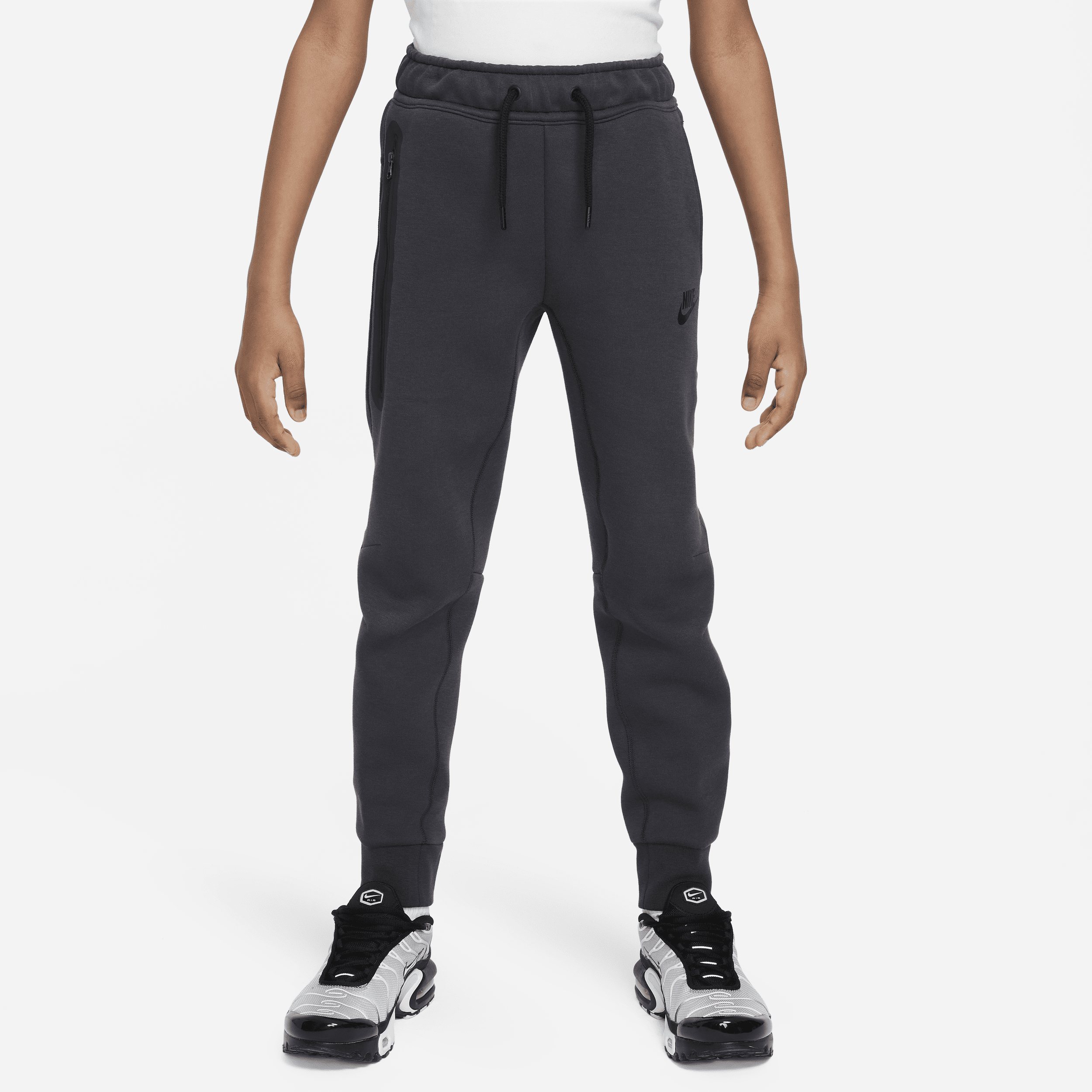 Shop Nike Sportswear Tech Fleece Big Kids' (boys') Pants In Grey