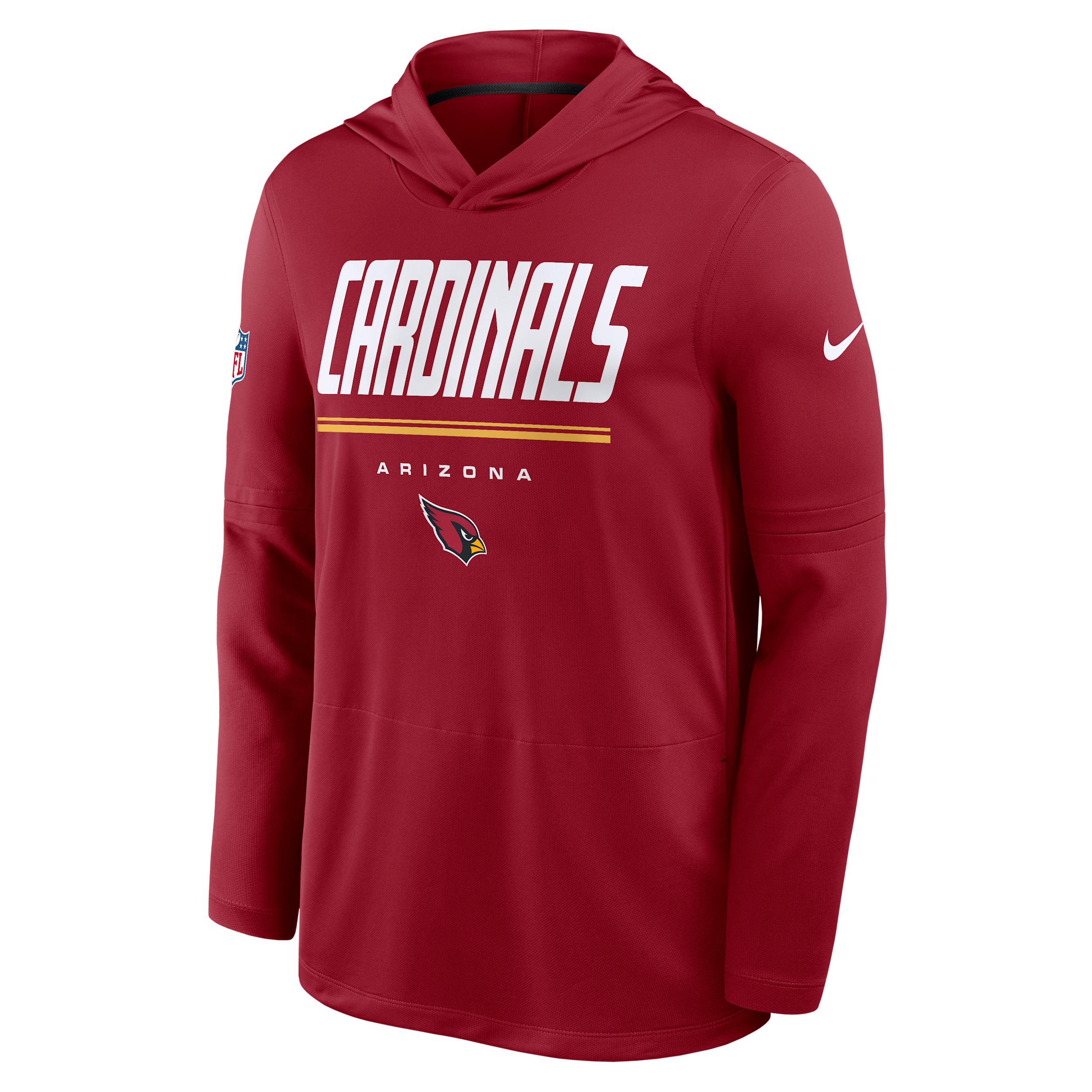 Men's Nike Cardinal Arizona Cardinals Sideline Game On Lightweight Long Sleeve Hooded Dri-FIT Top