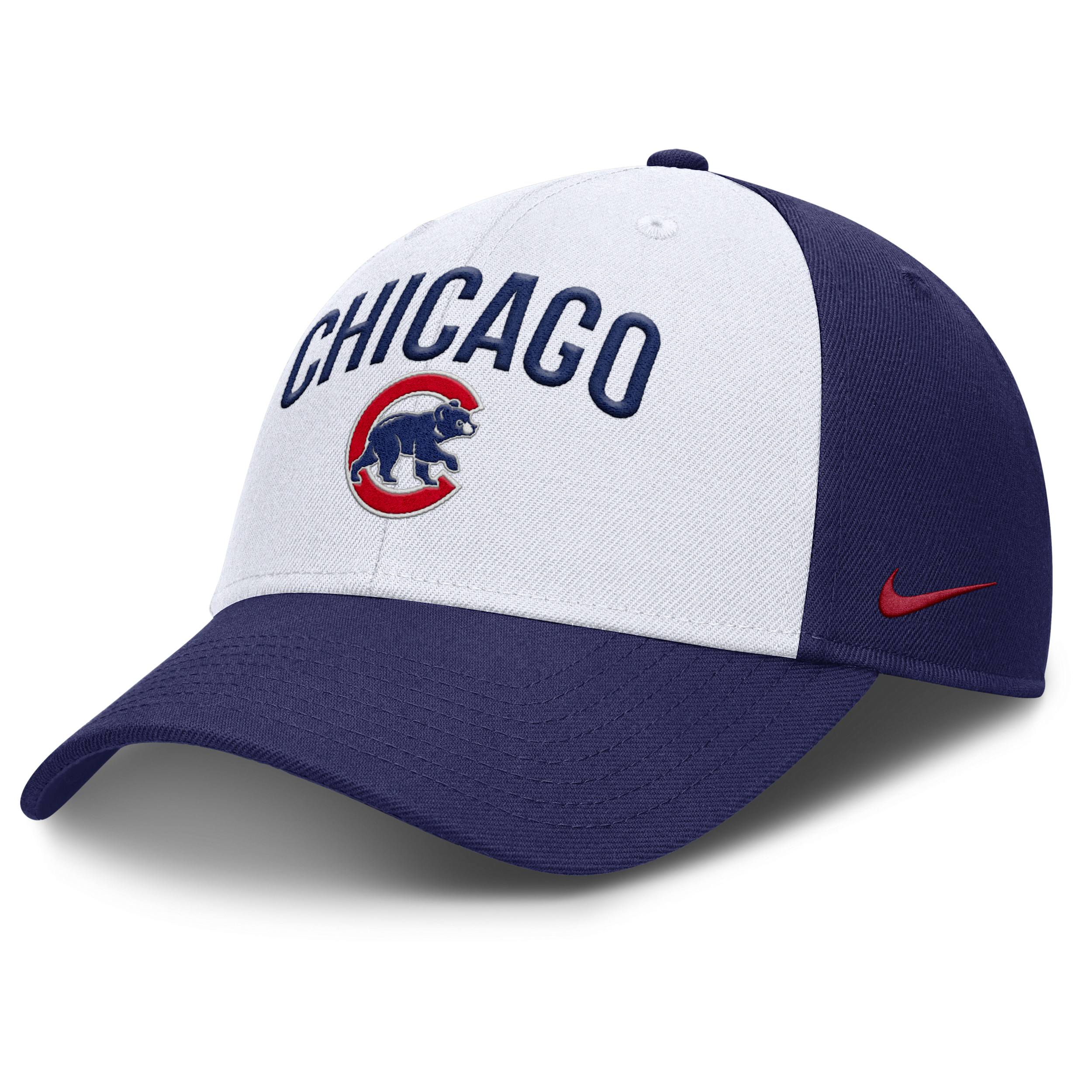 Nike Men's White/royal Chicago Cubs Club Performance Adjustable Hat