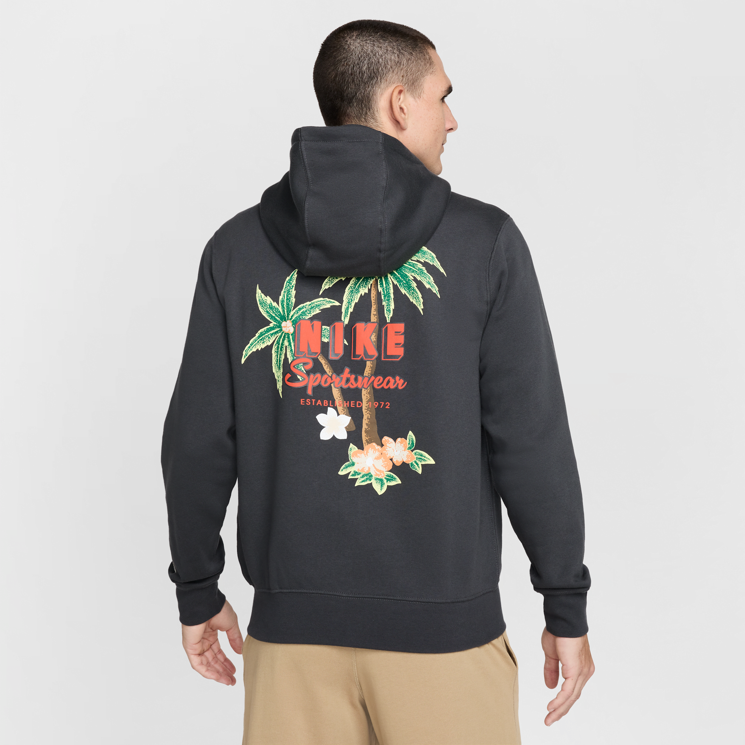Nike Men's Club Full-zip Fleece Hoodie In Grey