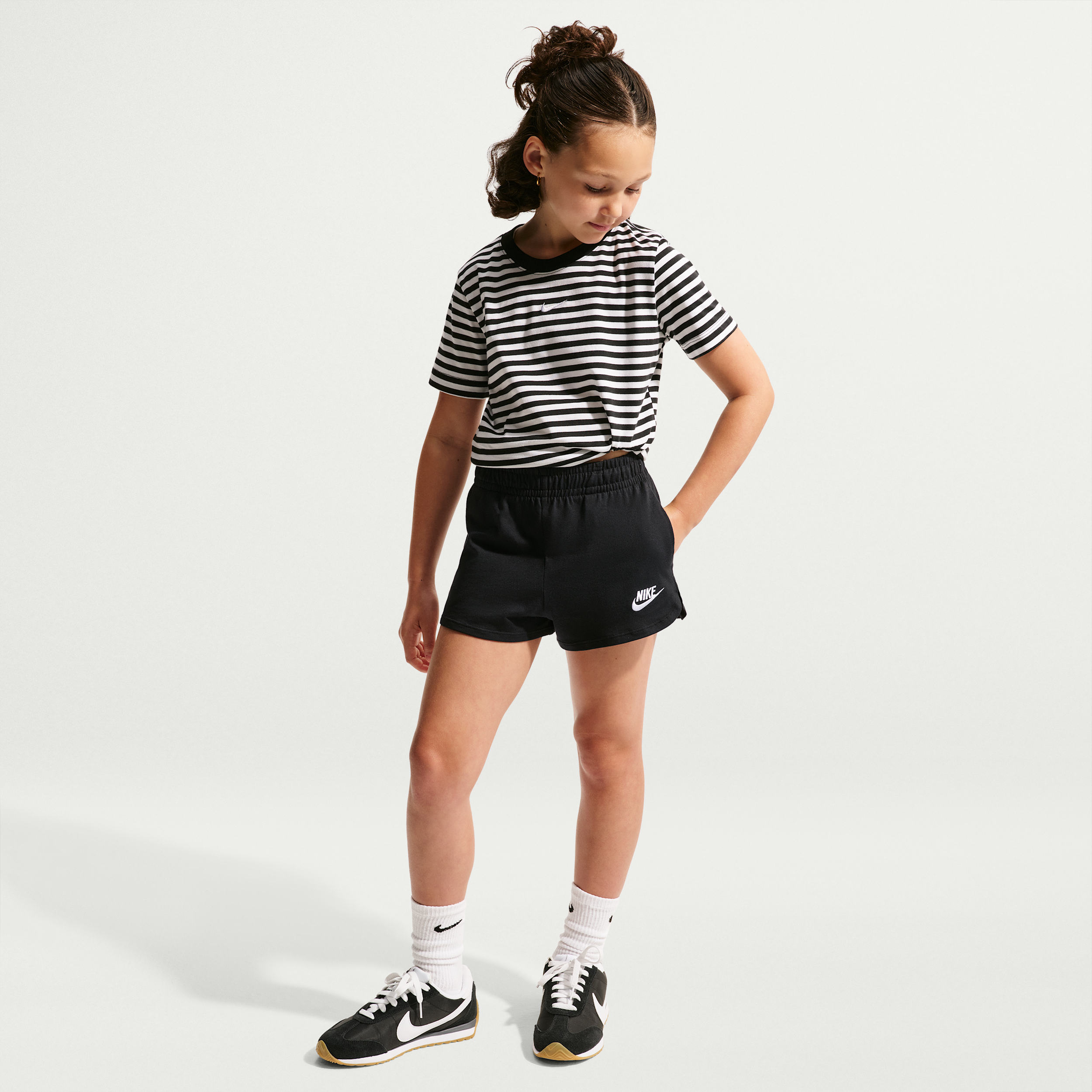 Nike Sportswear Big Kids' (Girls') Jersey Shorts in Black | IF1726-010