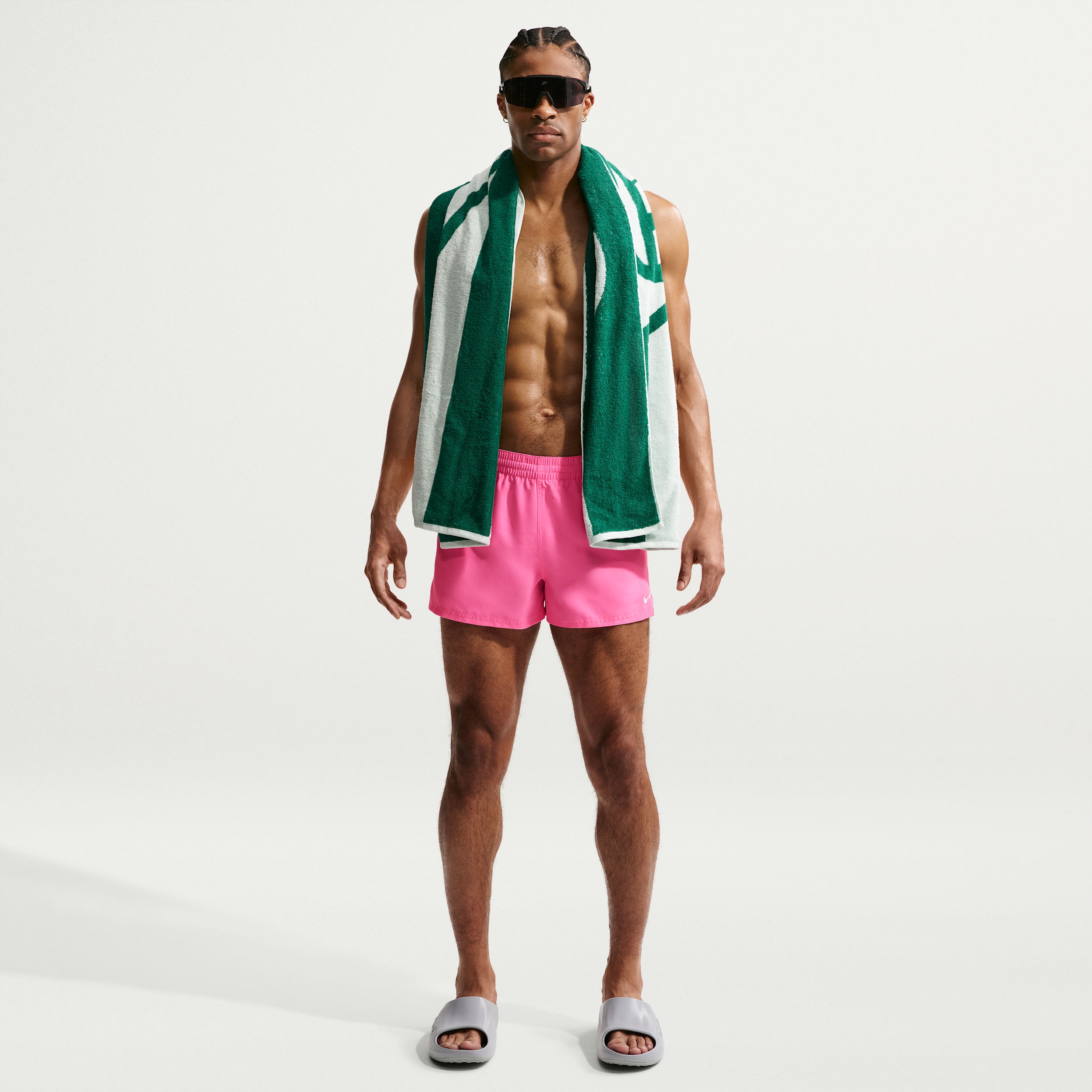 Nike Men's Swim Breaker Essential 3" Brief-Lined Volley Short in Pink | NESSF561-663