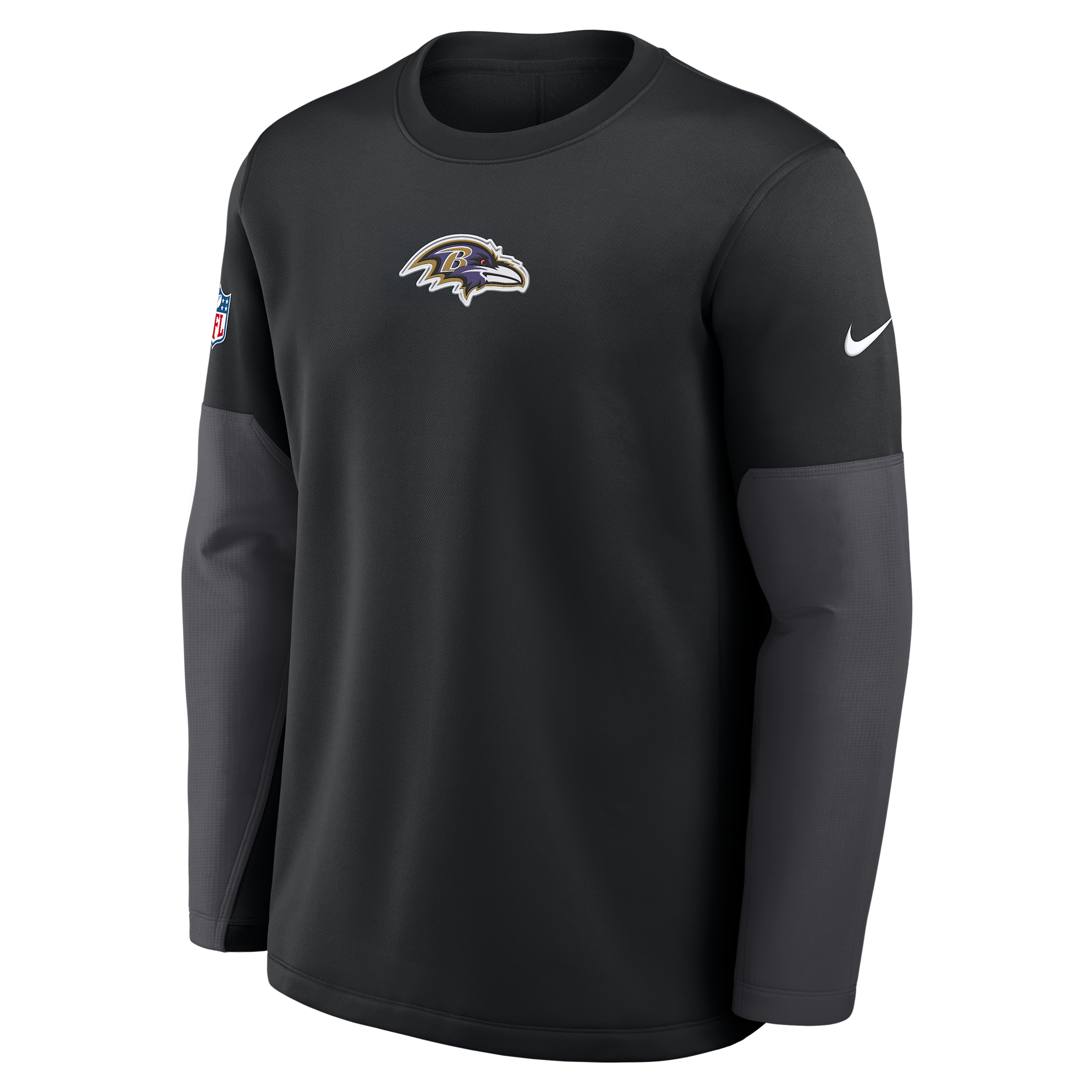 Nike Baltimore Ravens Scripted To Win Sideline Coach Men's Therma-fit Nfl Long-sleeve T-shirt In Black