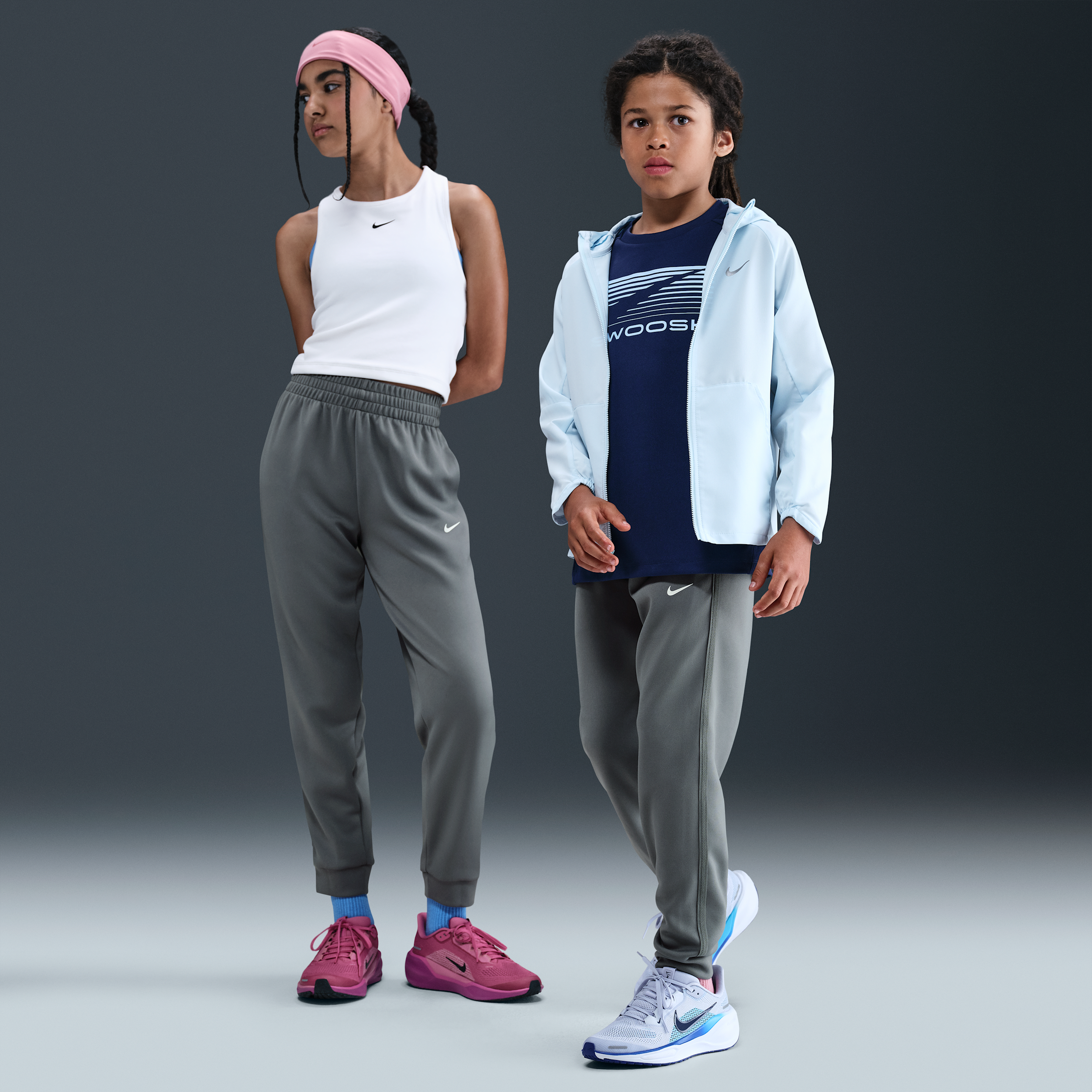 Nike Multi Big Kid Unisex Cuffed Regular Fit Pull-On Pant, Medium, Gray