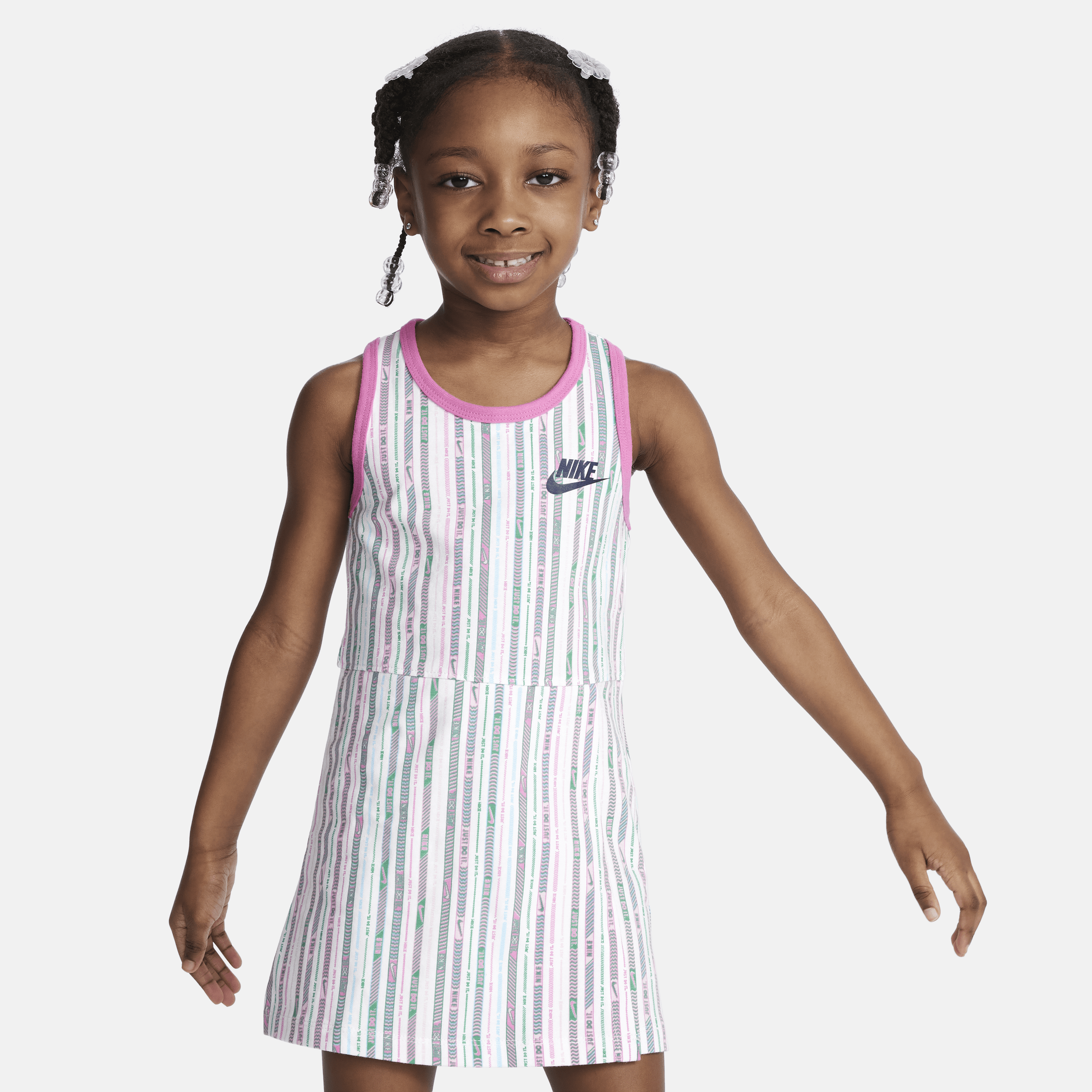 Nike Babies' Happy Camper Toddler Printed Dress In White