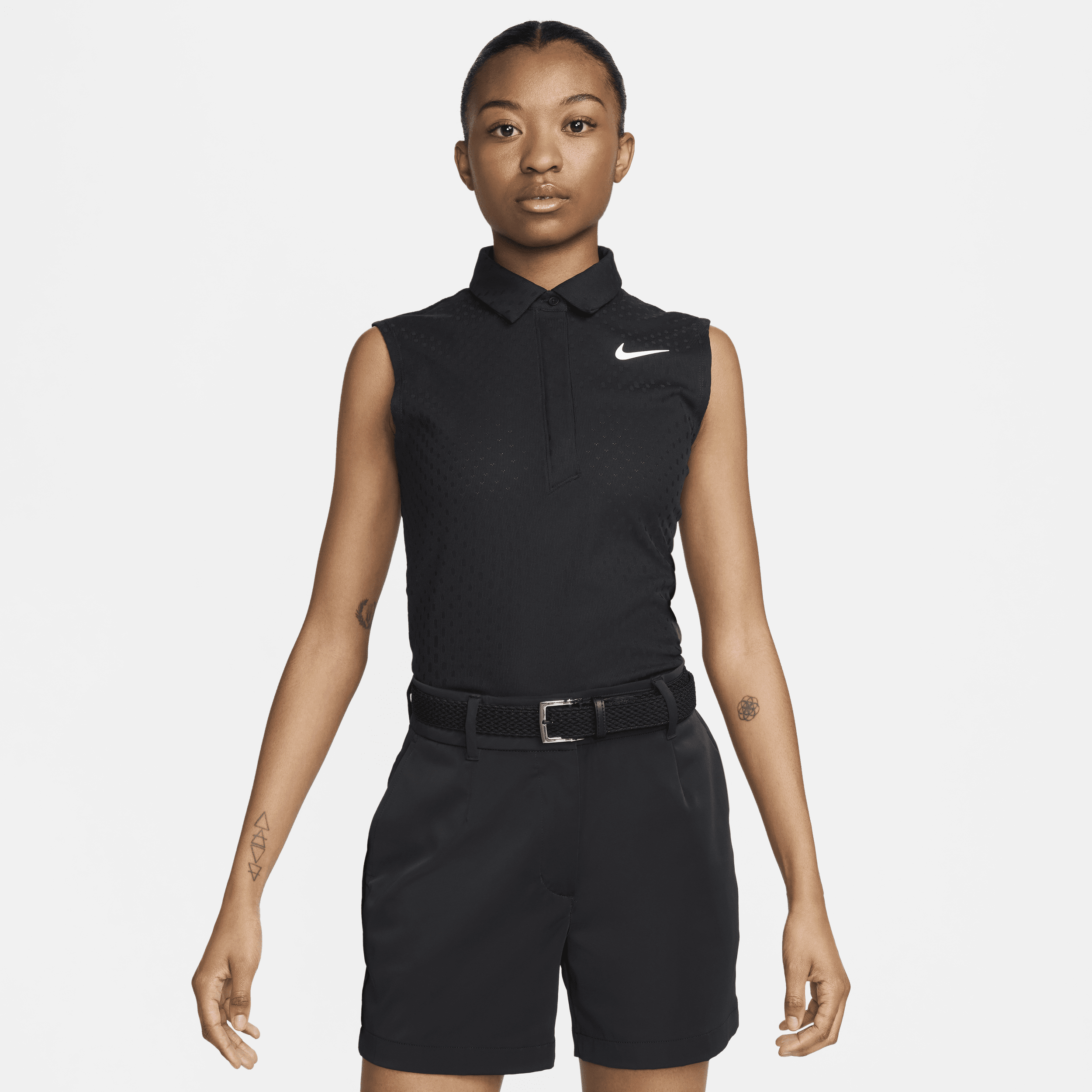 Shop Nike Women's Tour Dri-fit Adv Sleeveless Golf Polo In Black