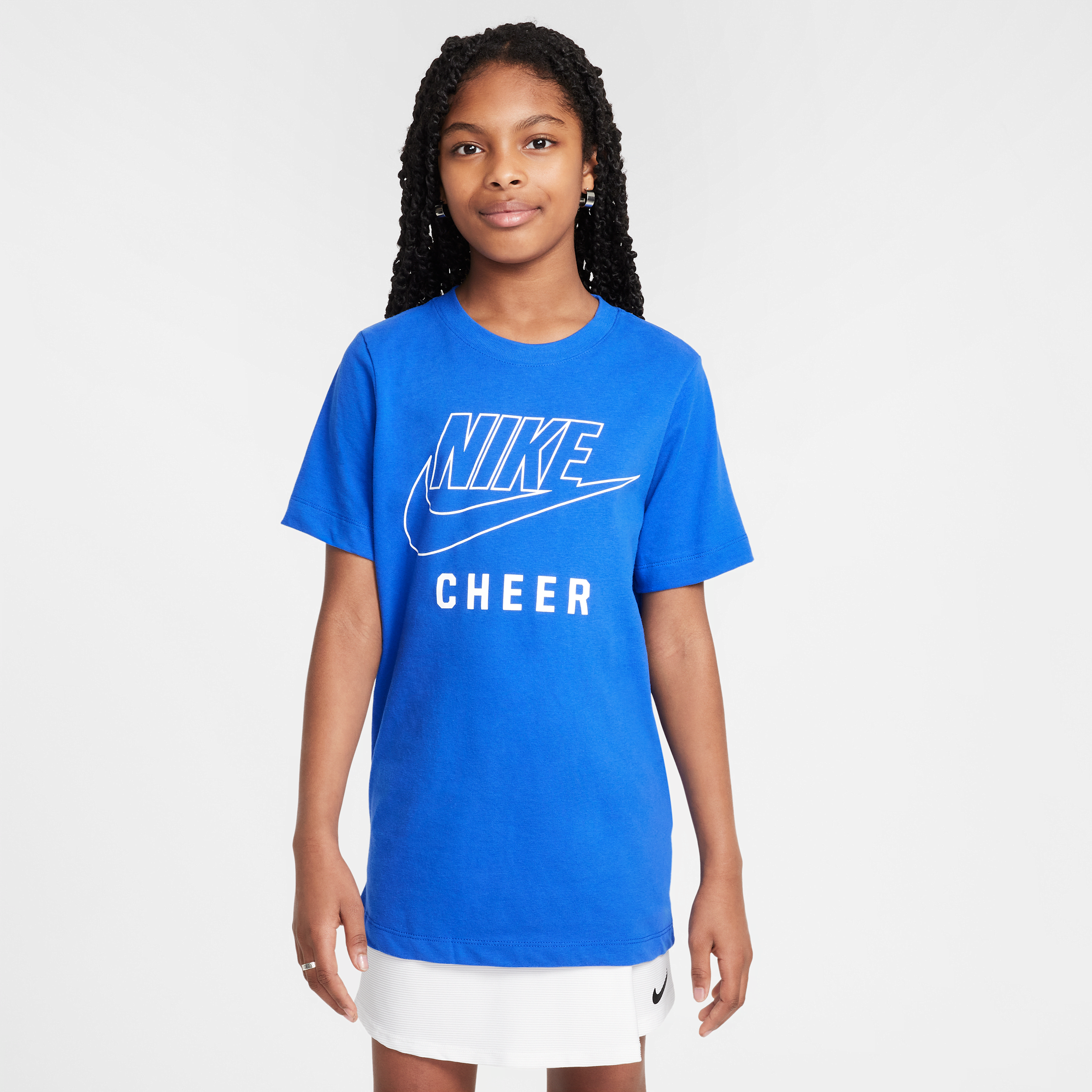Nike Swoosh Big Kids' Cheer T-shirt In Blue