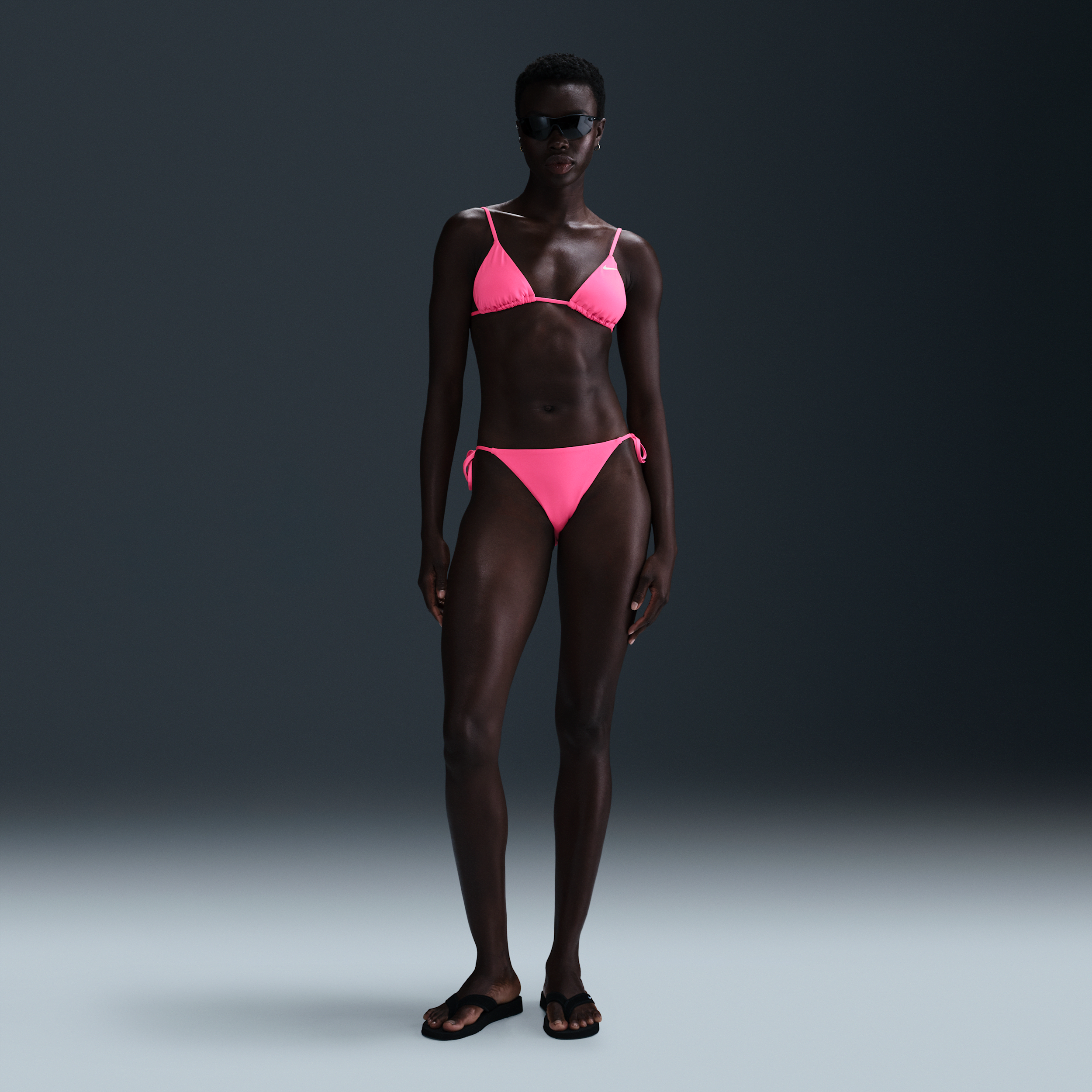 Nike Women's Swim Essential Tie-string Bikini Bottom In Pink