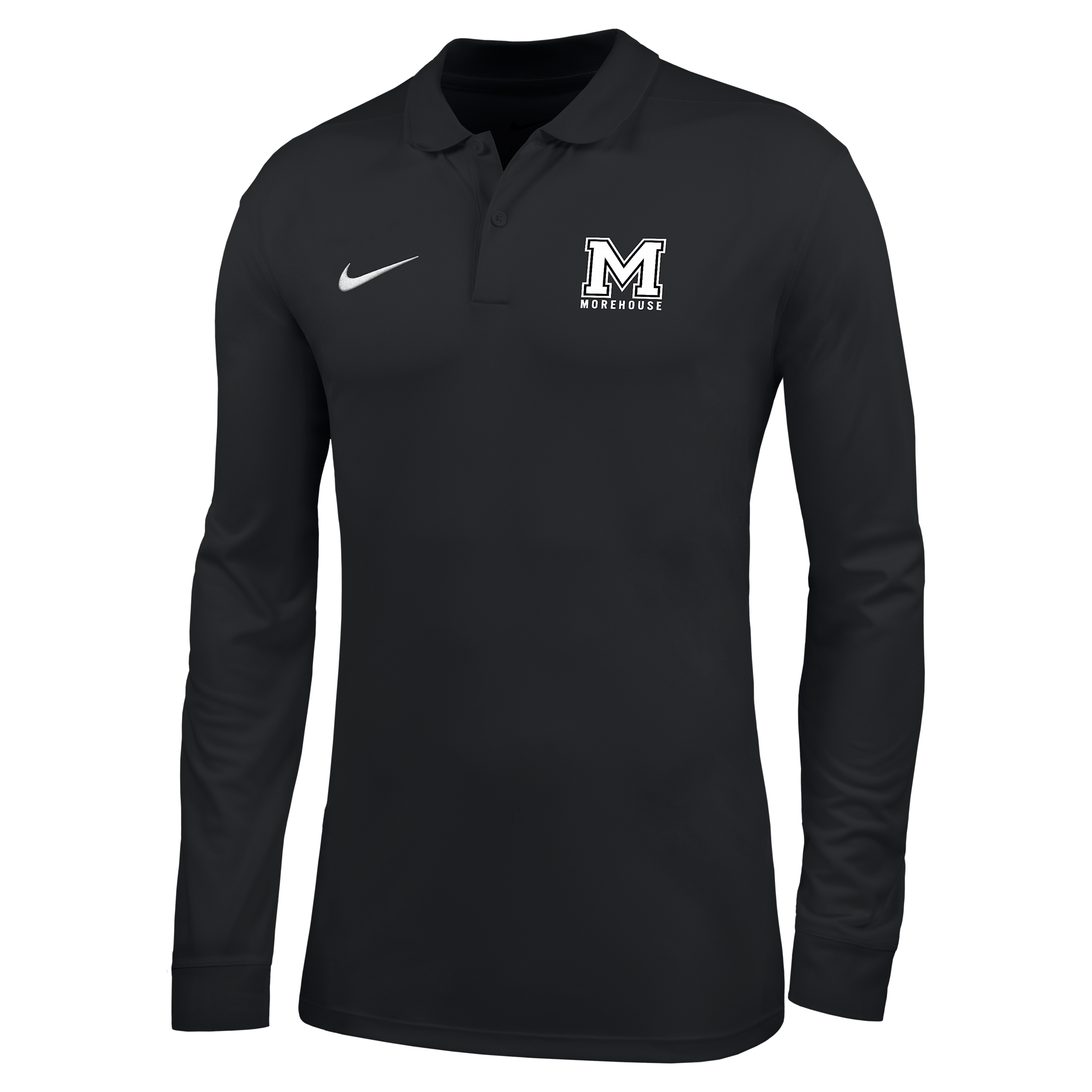 Nike Men's College (Morehouse College) Dri-FIT Long-Sleeve Polo in Black | ZM04PYMORE26-BLK