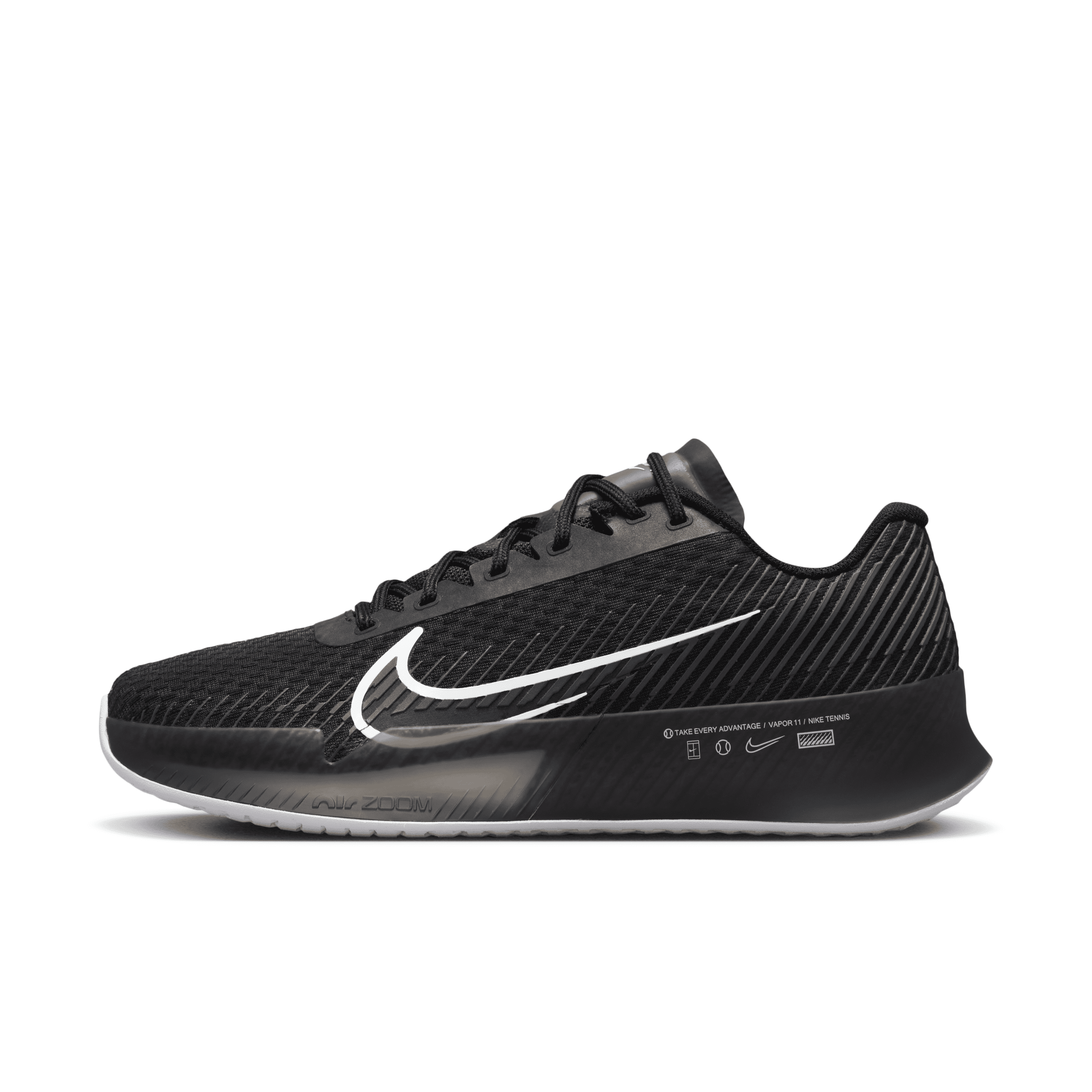 Shop Nike Women's Court Air Zoom Vapor 11 Hard Court Tennis Shoes In Black
