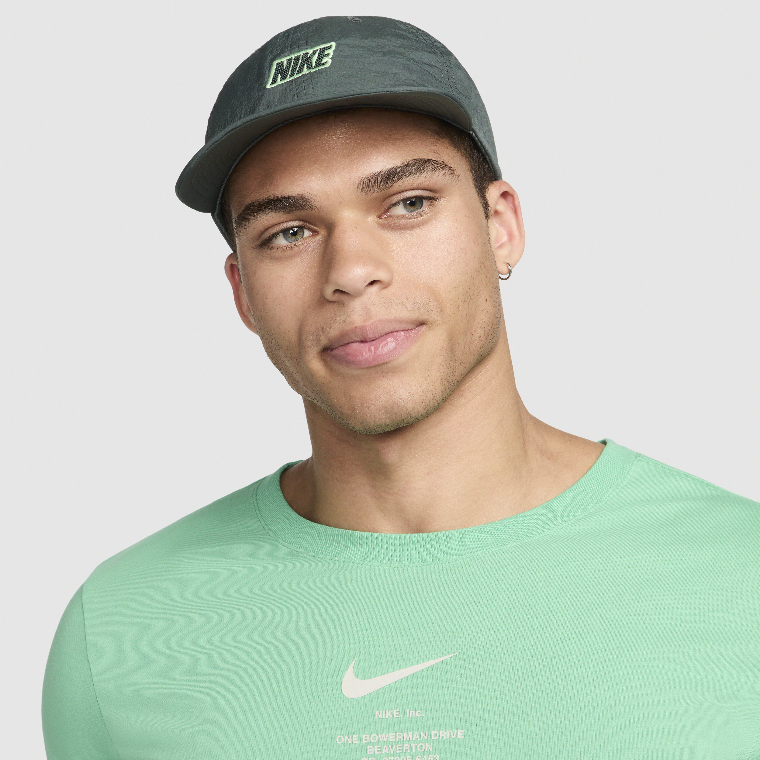 Shop Nike Unisex Club Unstructured Flat Bill Outdoor Cap In Green