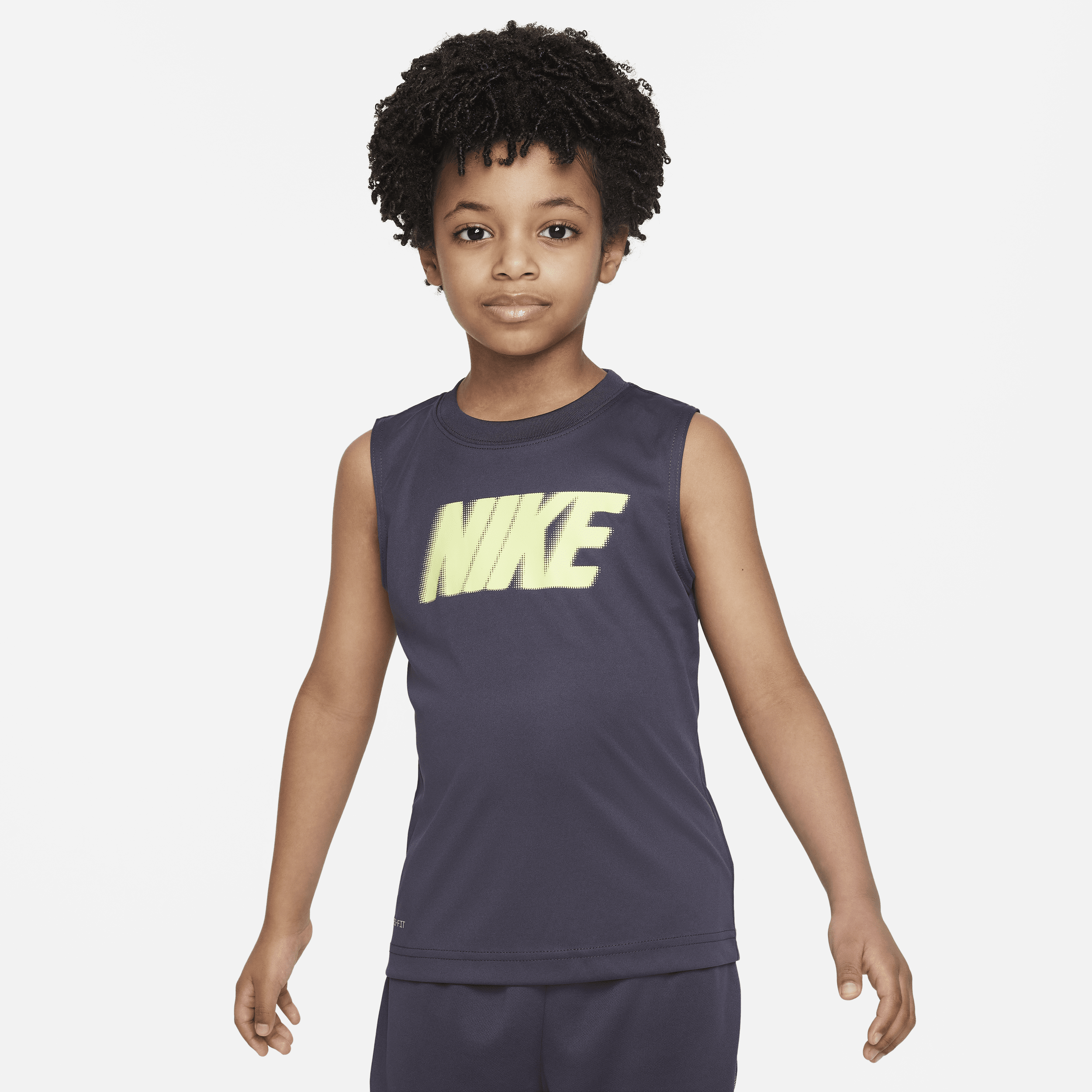 Nike "all Day Play" Dri-fit Muscle Tee Little Kids' Dri-fit Tank Top In Grey