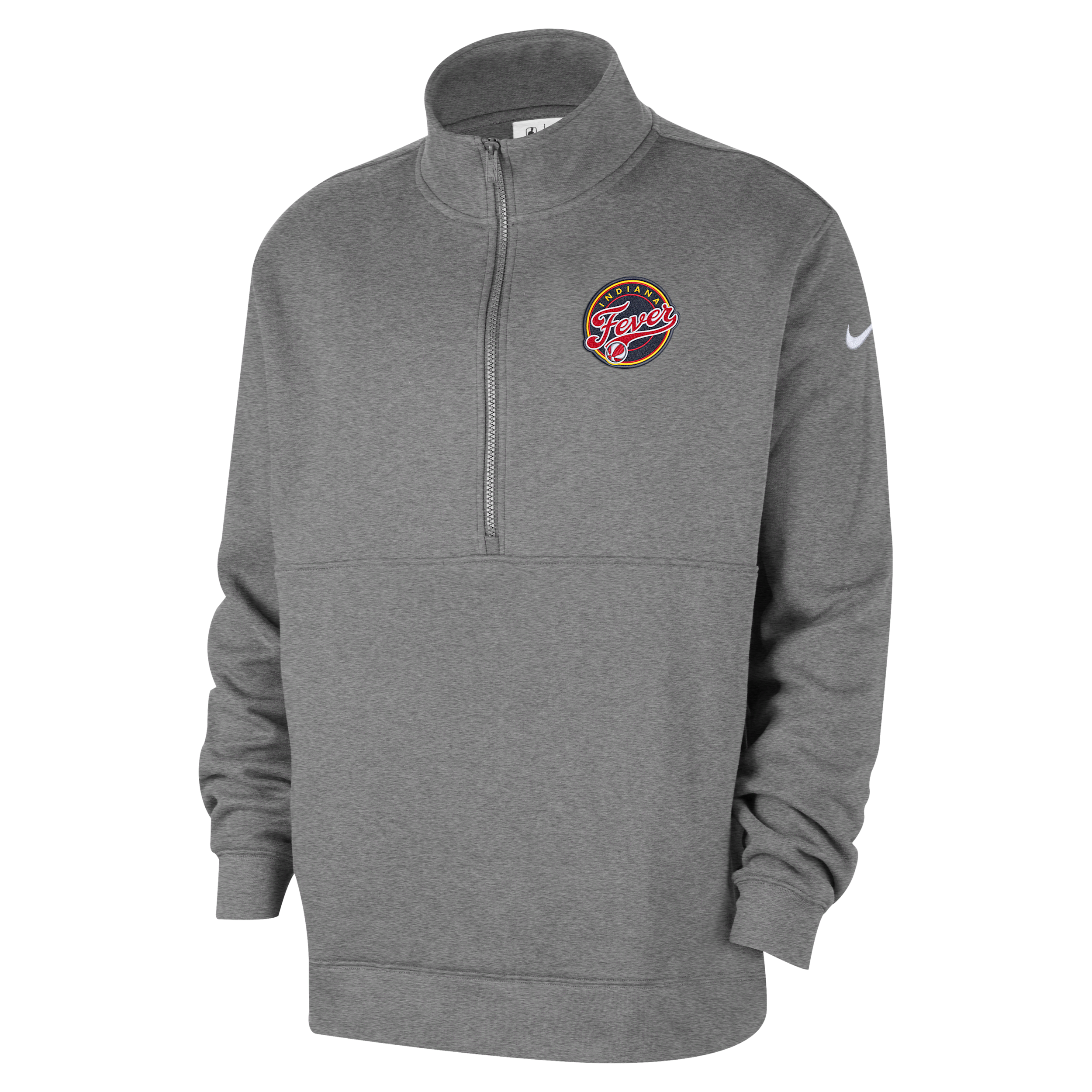 Nike Heather Gray Indiana Fever React Club Half-zip Pullover In Gray