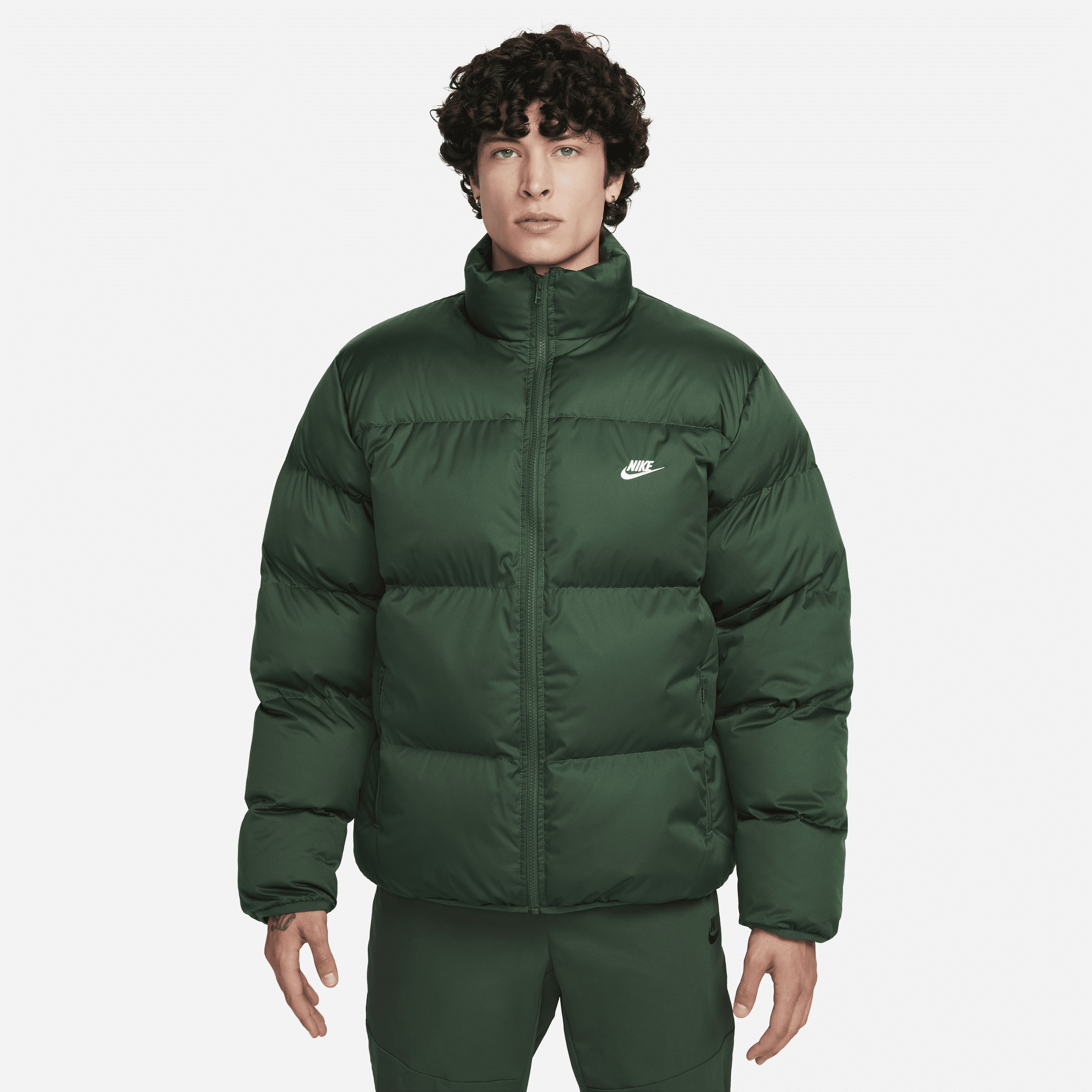 Shop Nike Men's  Sportswear Club Puffer Jacket In Green