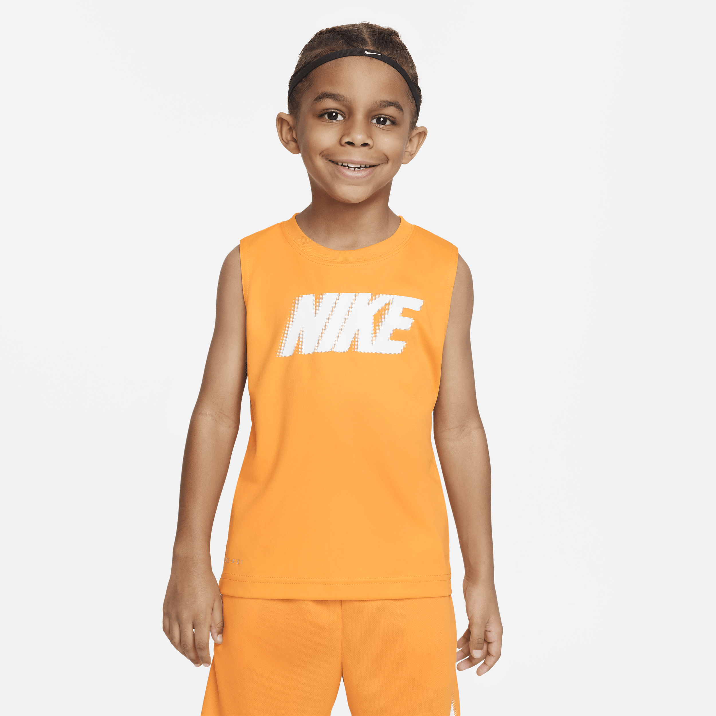 Nike "all Day Play" Dri-fit Muscle Tee Little Kids' Dri-fit Tank Top In Orange