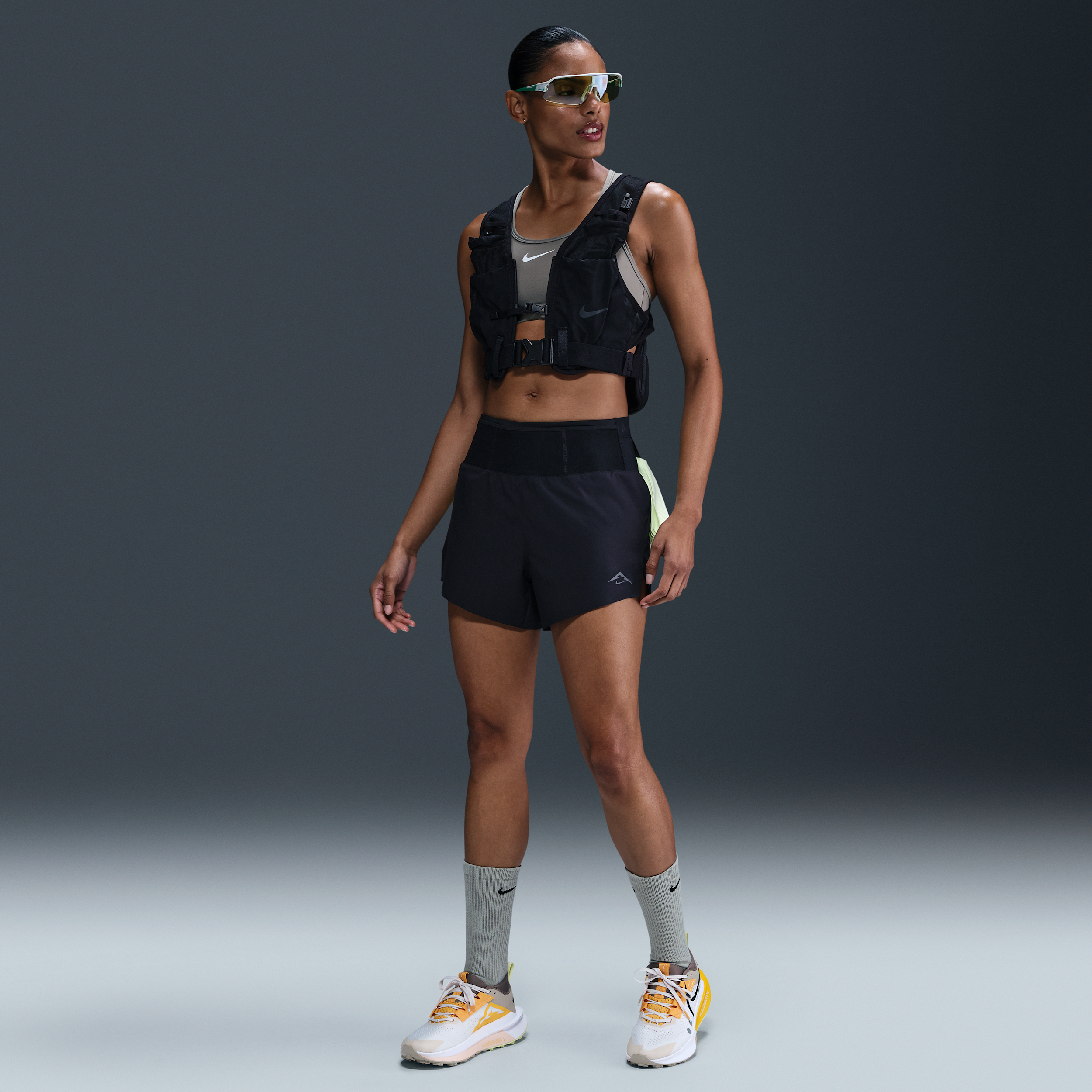 Nike Women's Trail Dri-fit Brief-lined Running Shorts In Black