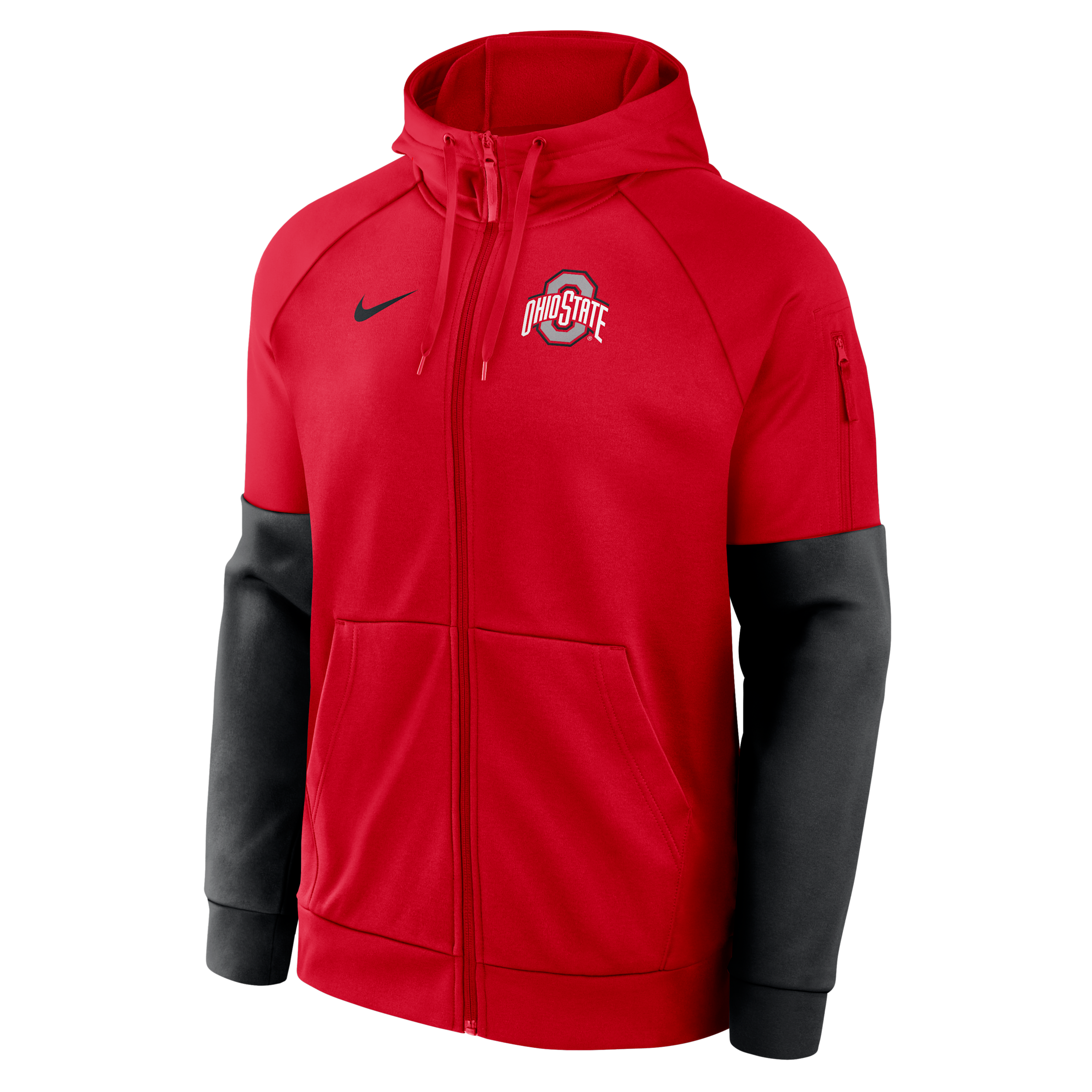 Ohio State Primetime Nike Men's Therma-FIT College Full-Zip Hoodie in Red | 02V5064YOH-768