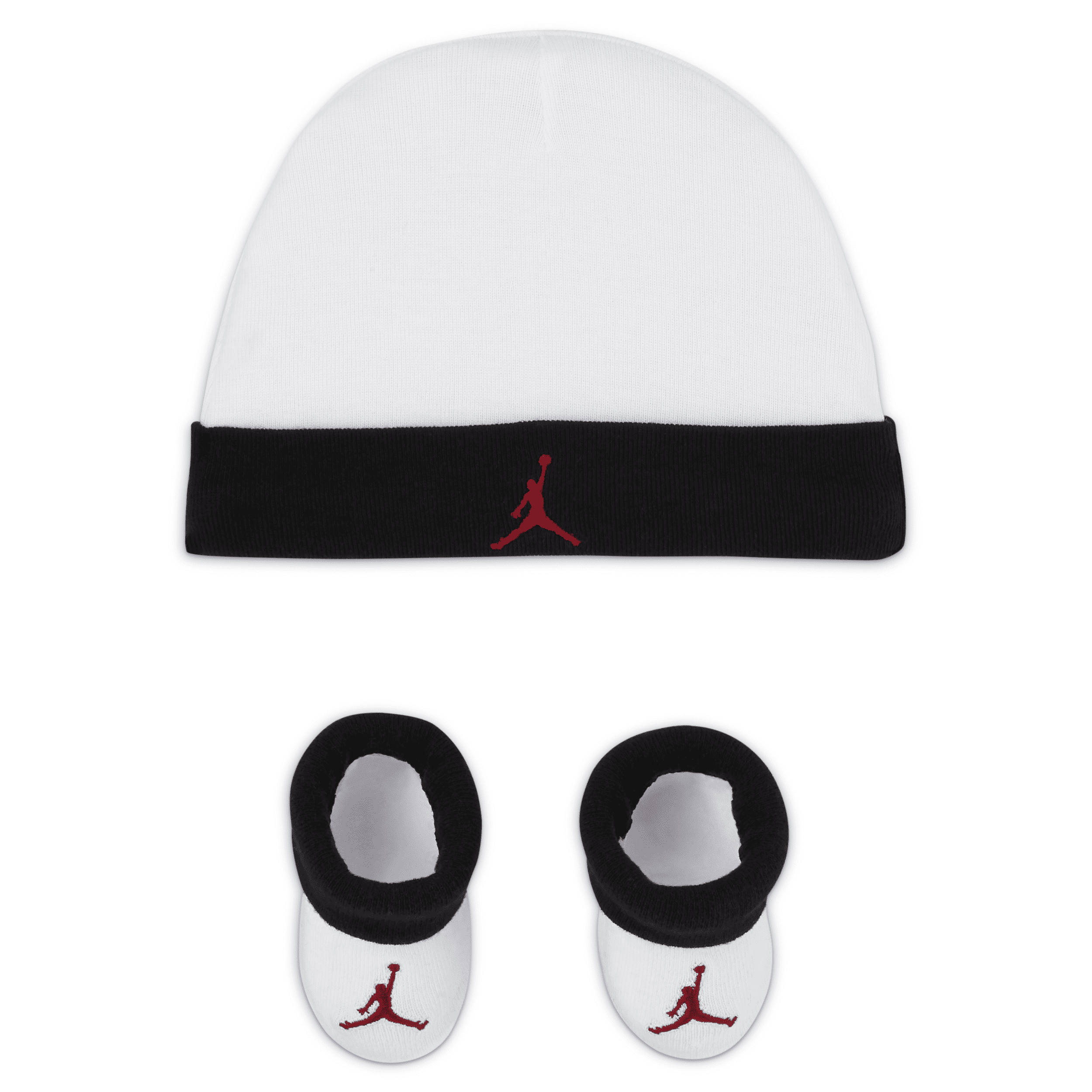 Jordan Baby 0-9M Hat and Booties Set in White LJ0102-001 16$