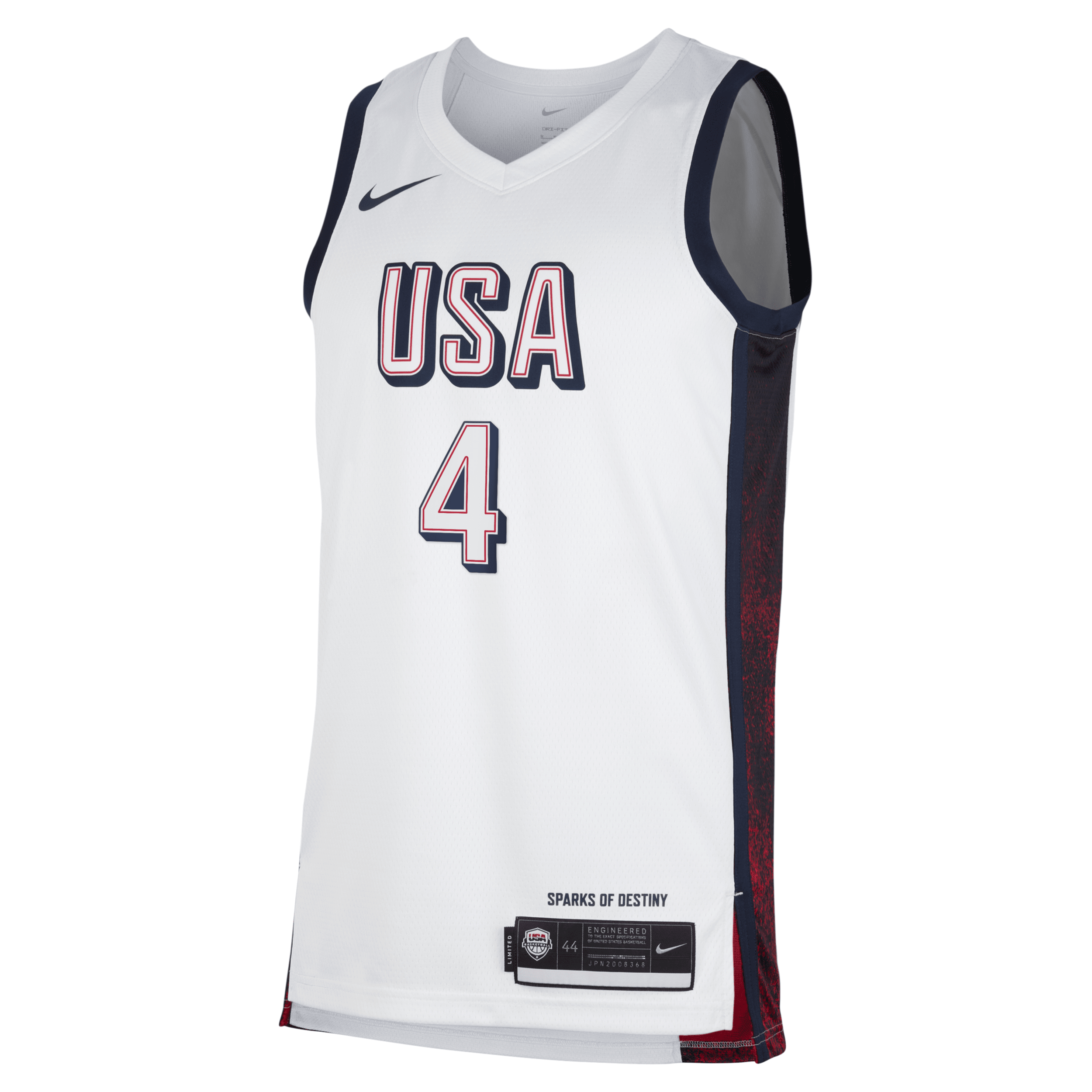 Nike Kevin Durant Team Usa Usab Limited Home Unisex  Unisex Dri-fit Basketball Jersey In White