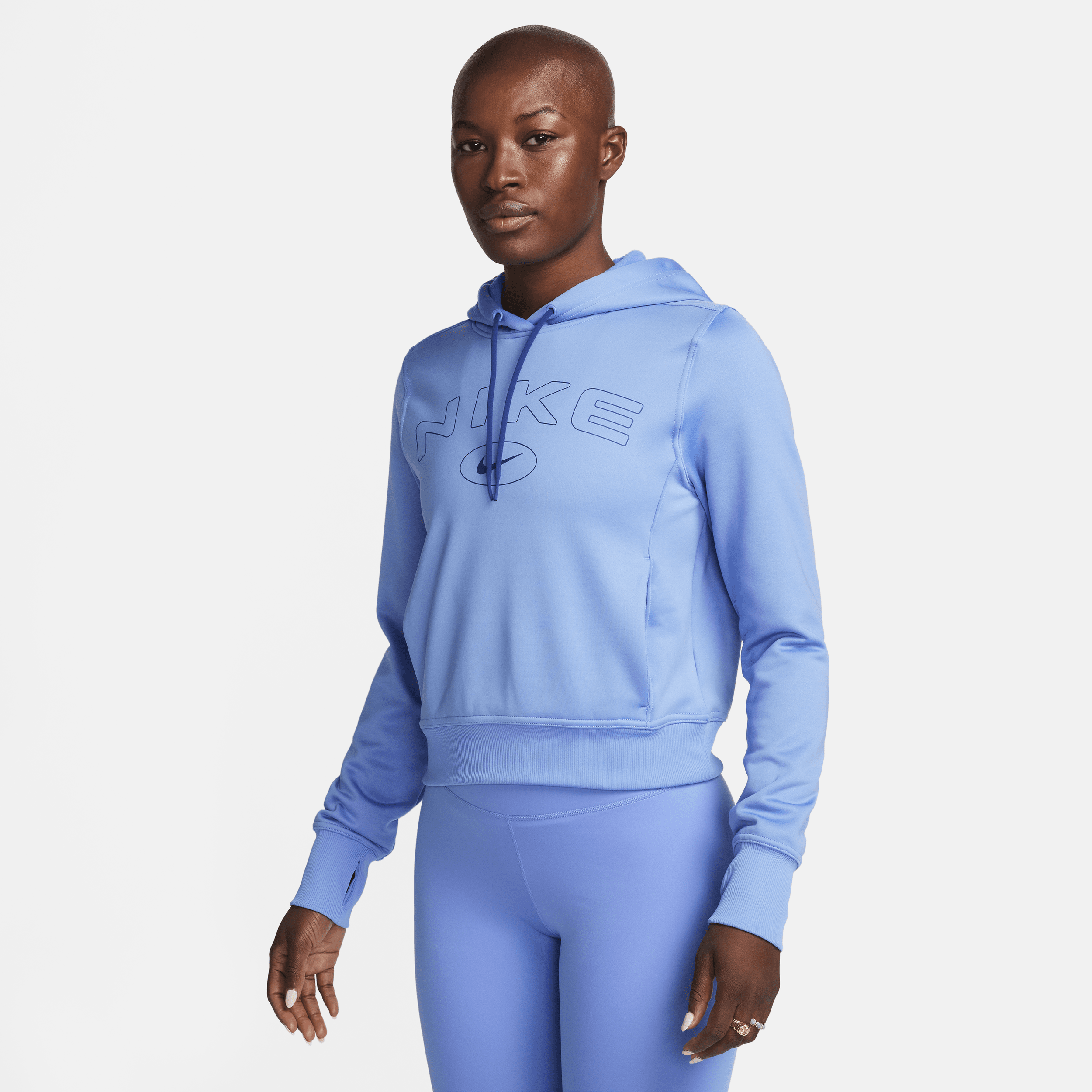 Nike Women's Therma-fit One Pullover Graphic Hoodie In Blue