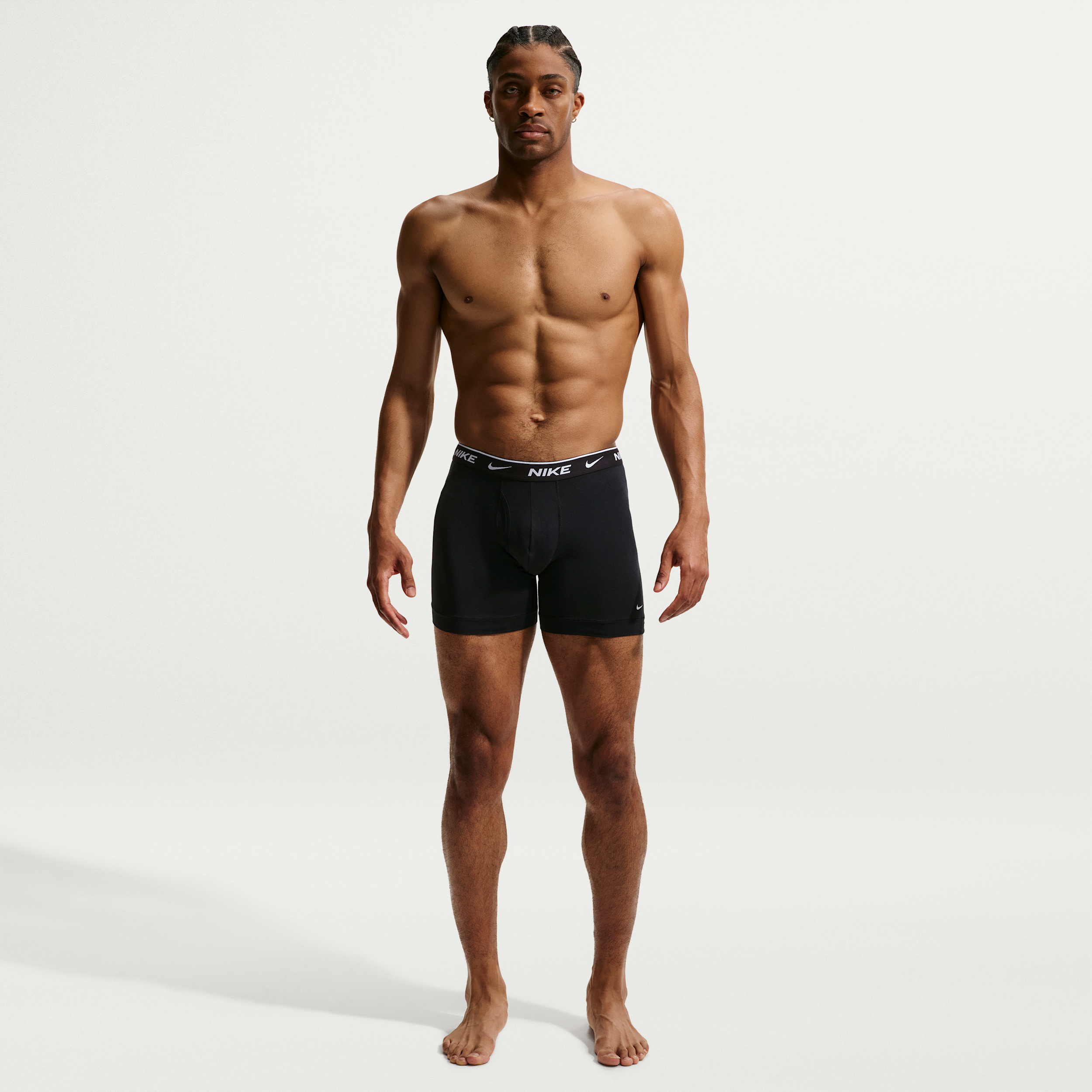 Nike Men's Essential Cotton Stretch Dri-FIT Boxer Briefs (3-Pack) in Black | KE1276-001