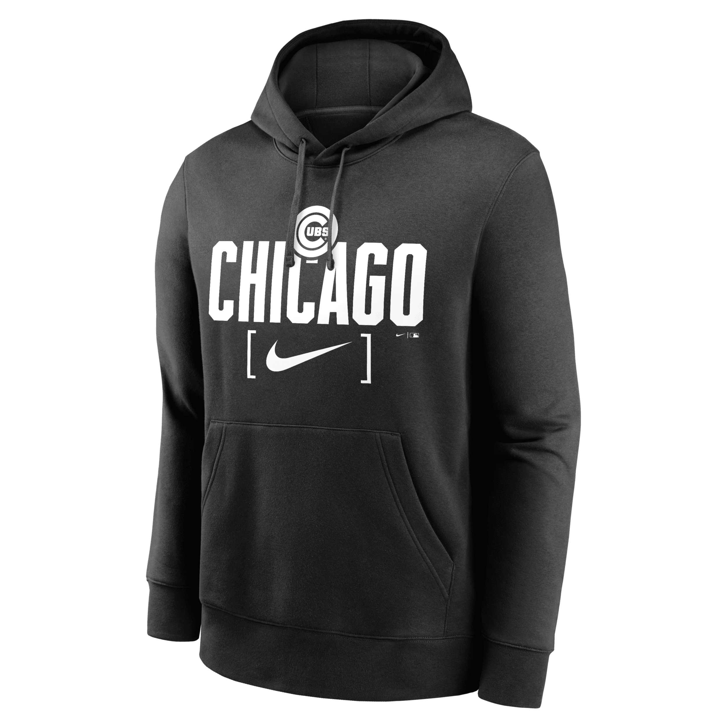Shop Nike Chicago Cubs Club Slack  Men's Mlb Pullover Hoodie In Black