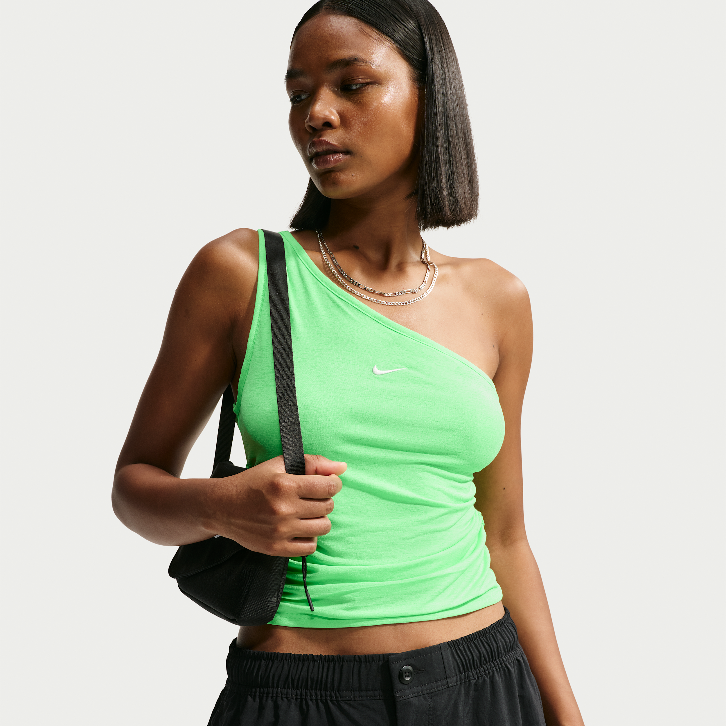Women's Nike Sportswear Tight One-Shoulder Tank Top in Green | IV5003-336