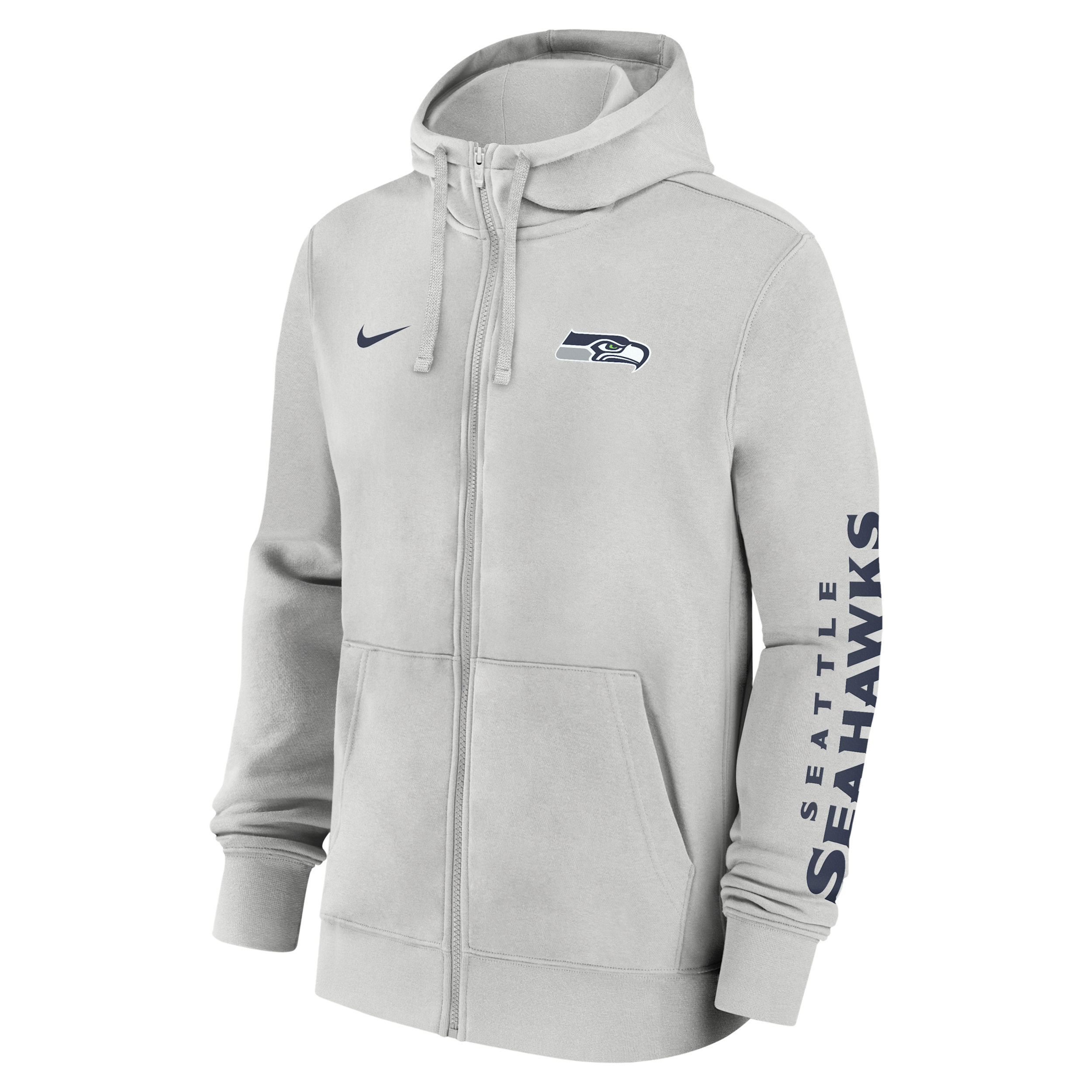 Seattle Seahawks Club Nike Men's NFL Full-Zip Hoodie in Grey | 01NC0BB78-1LR