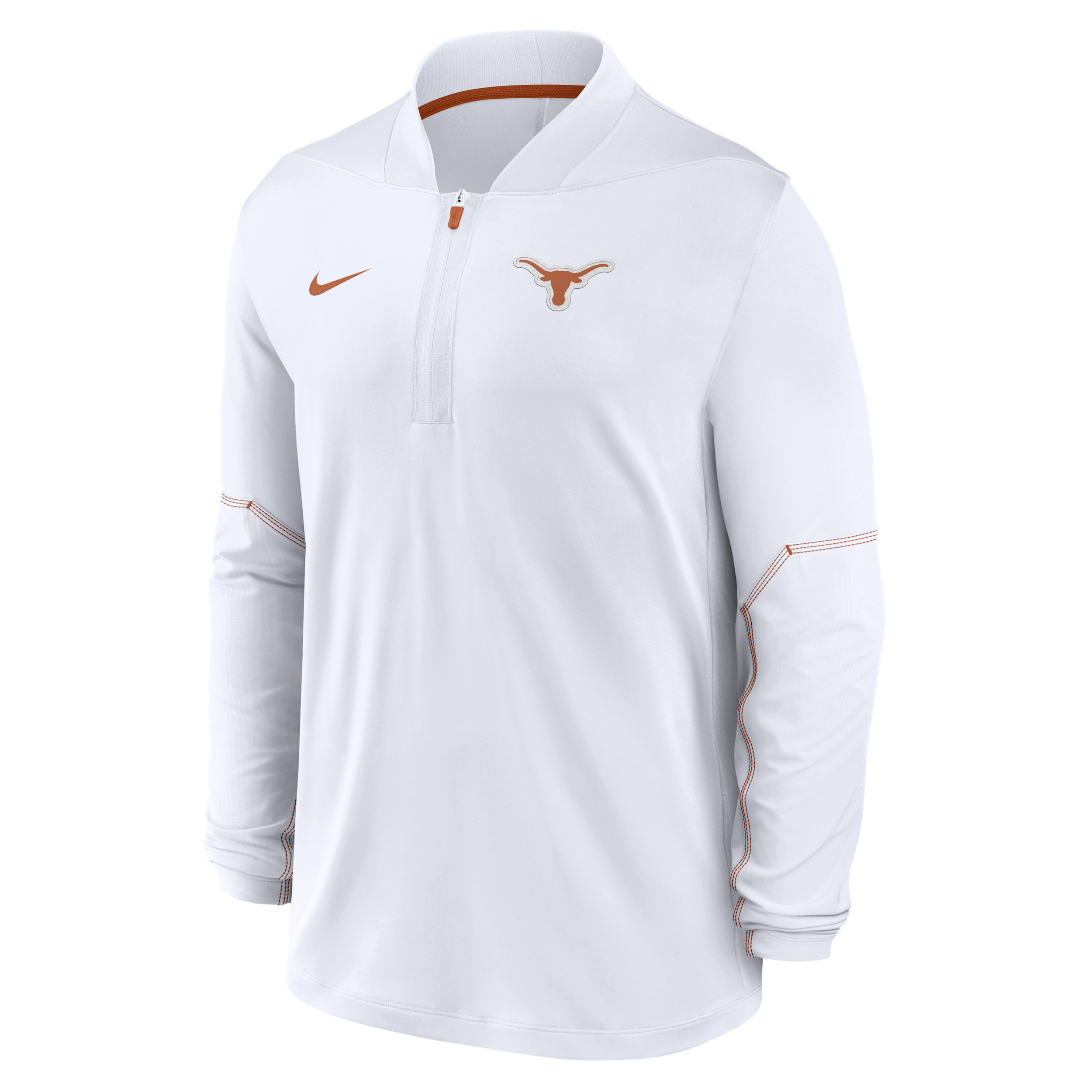Nike Men's White Texas Longhorns Sideline Dri-fit Long Sleeve Half-Zip Pullover Sweatshirt - White