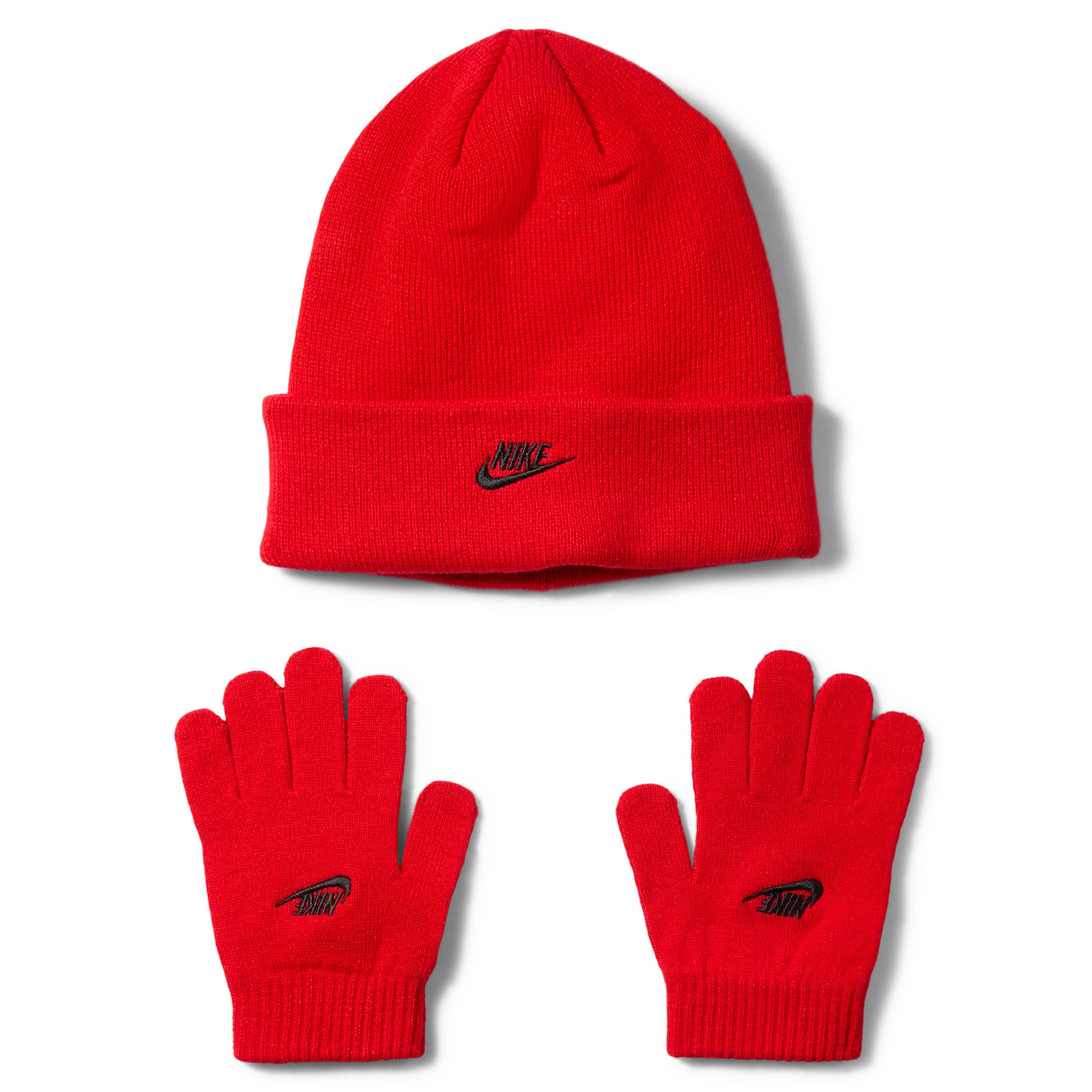 Nike Big Kids 2-Piece Club Beanie and Gloves Set - University Red