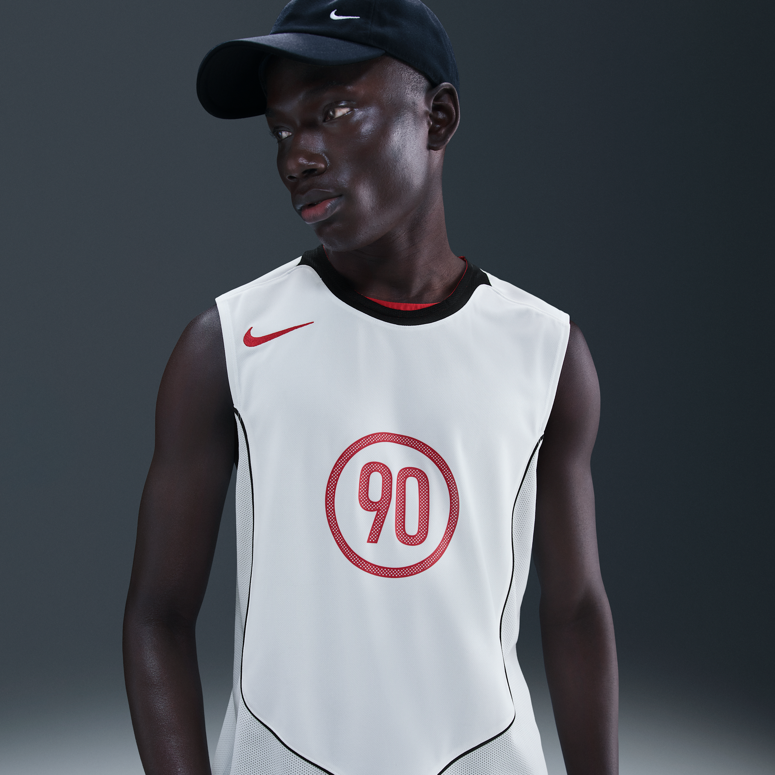Nike Total 90 Dri-fit Sleeveless Soccer Top 'sail Black' In White