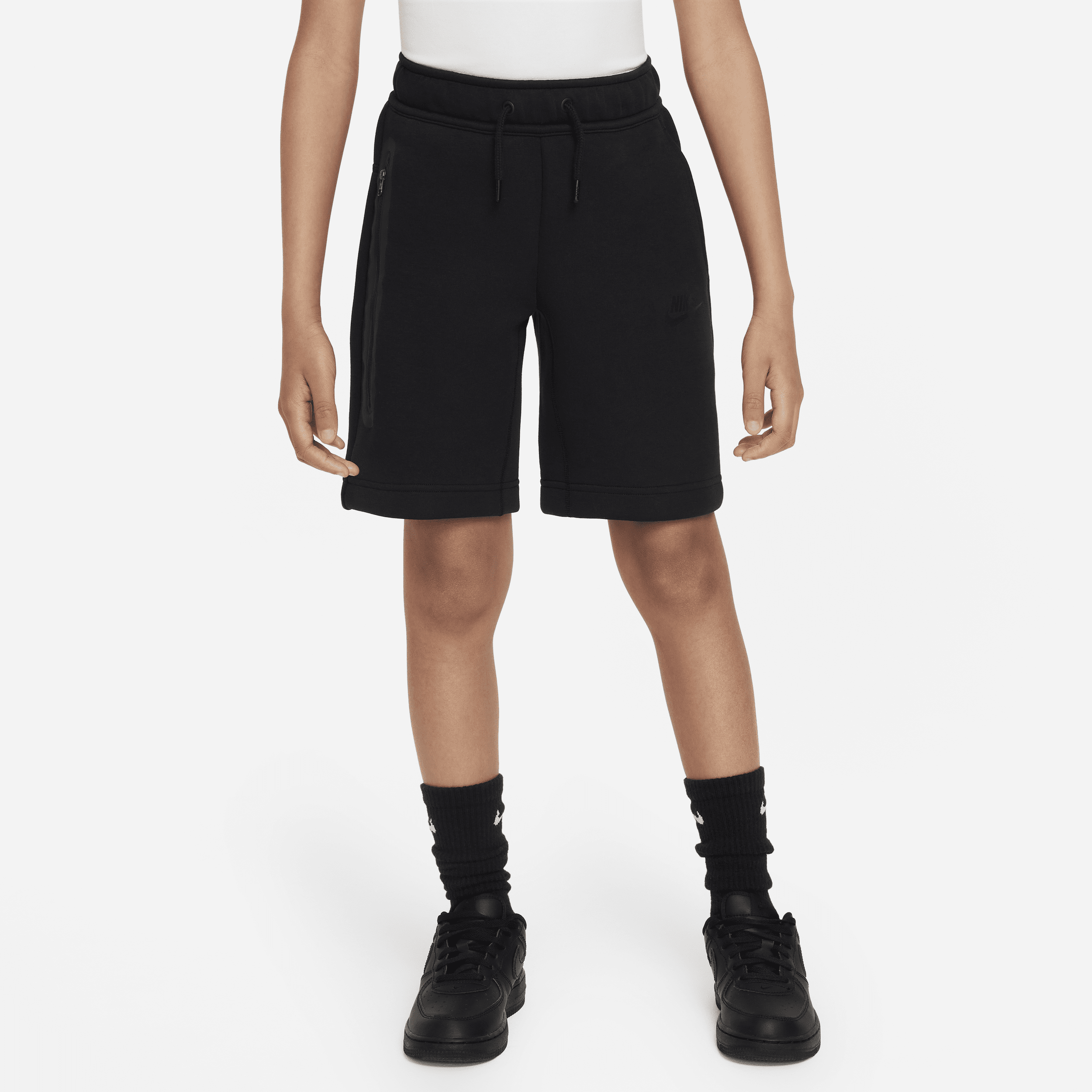 Shop Nike Tech Fleece Big Kids' (boys') Shorts In Black