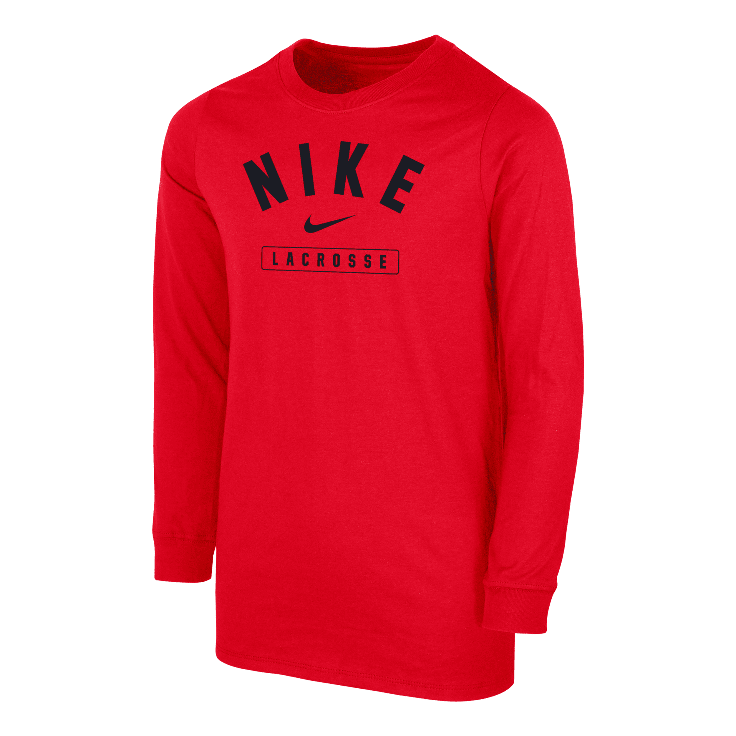 Nike Lacrosse Big Kids' (boys') Long-sleeve T-shirt In Red
