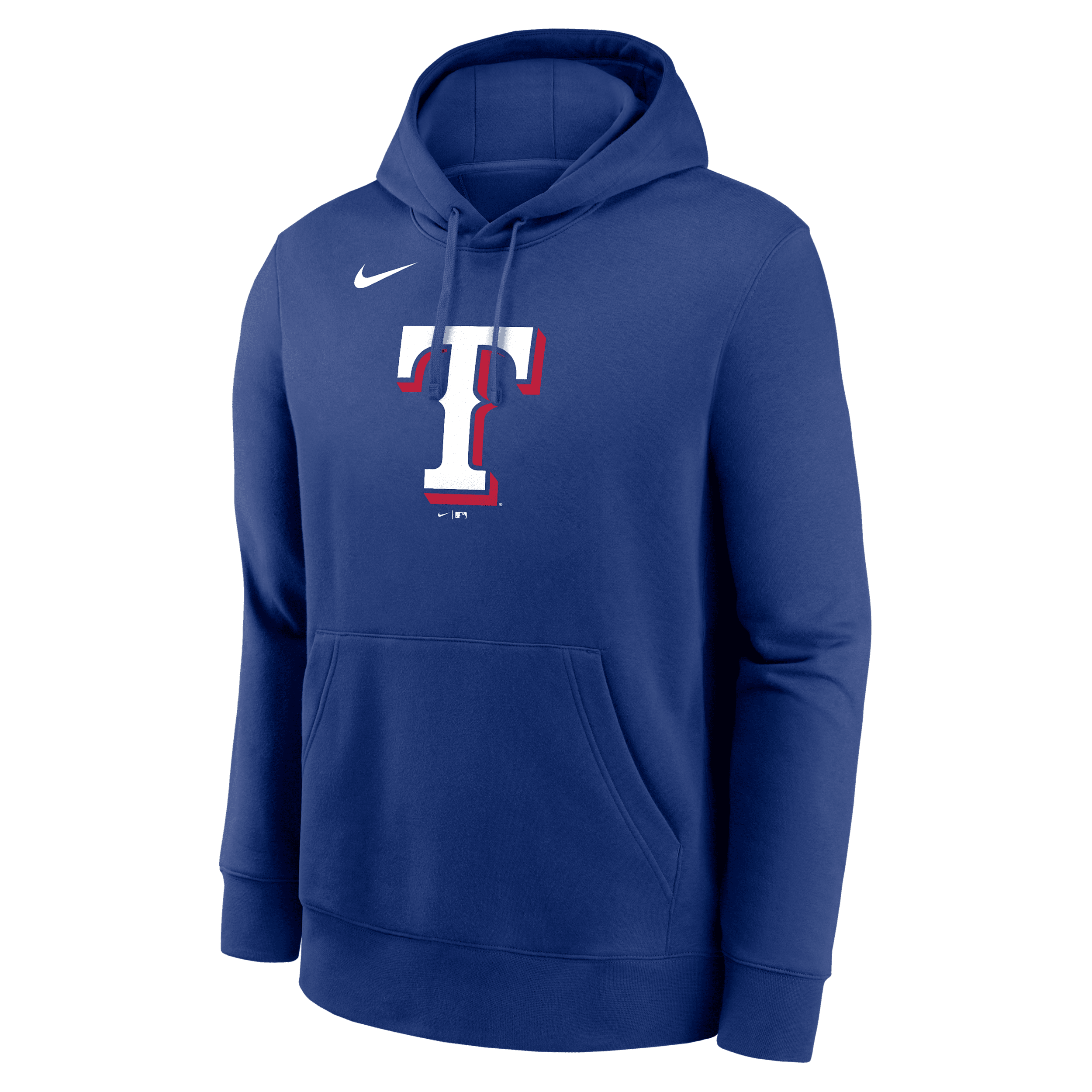 Nike Royal Texas Rangers Logo Club Fleece Pullover Hoodie In Blue