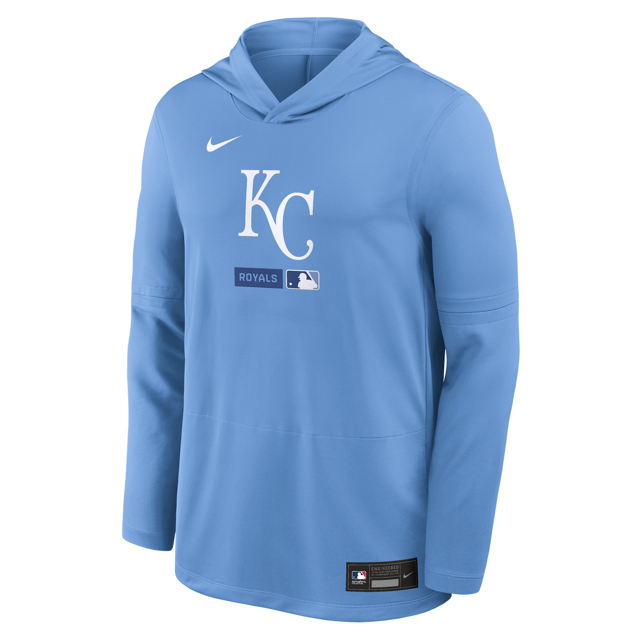 Kansas City Royals Authentic Collection Nike Men's Dri-FIT MLB Long-Sleeve Hooded Top in Blue | 03B94EYROY-S9Q