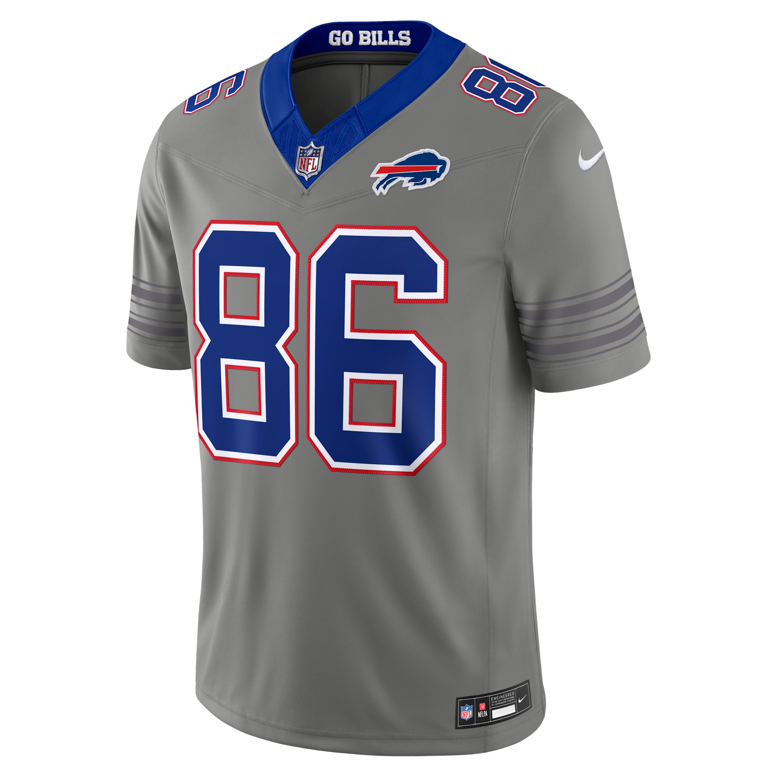 Nike Men's Dalton Kincaid Gray Buffalo Bills Nickel City Vapor F.u.s.e. Stitched Limited Jersey - Gray