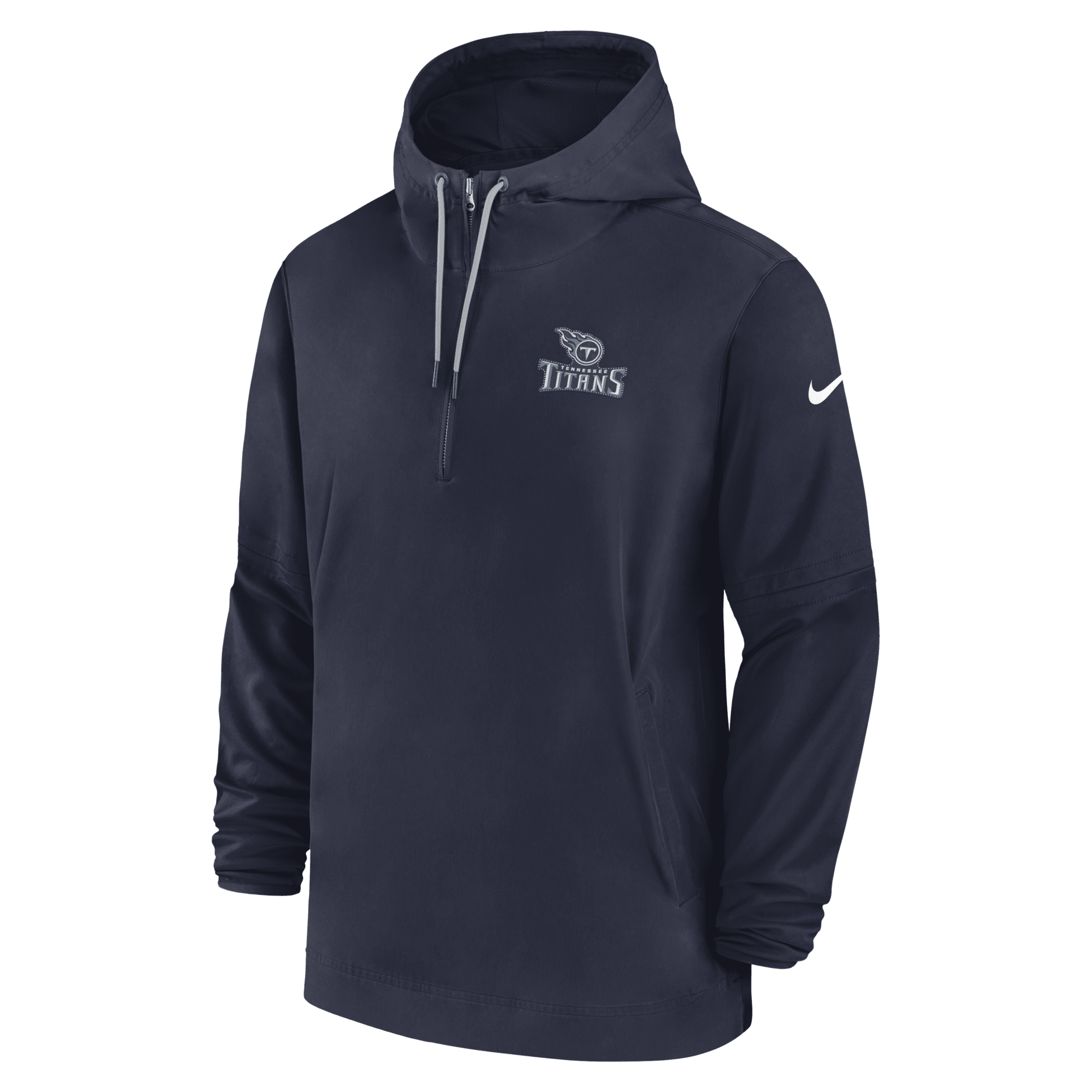 Shop Nike Tennessee Titans Sideline Menâs  Men's Nfl 1/2-zip Hooded Jacket In Blue