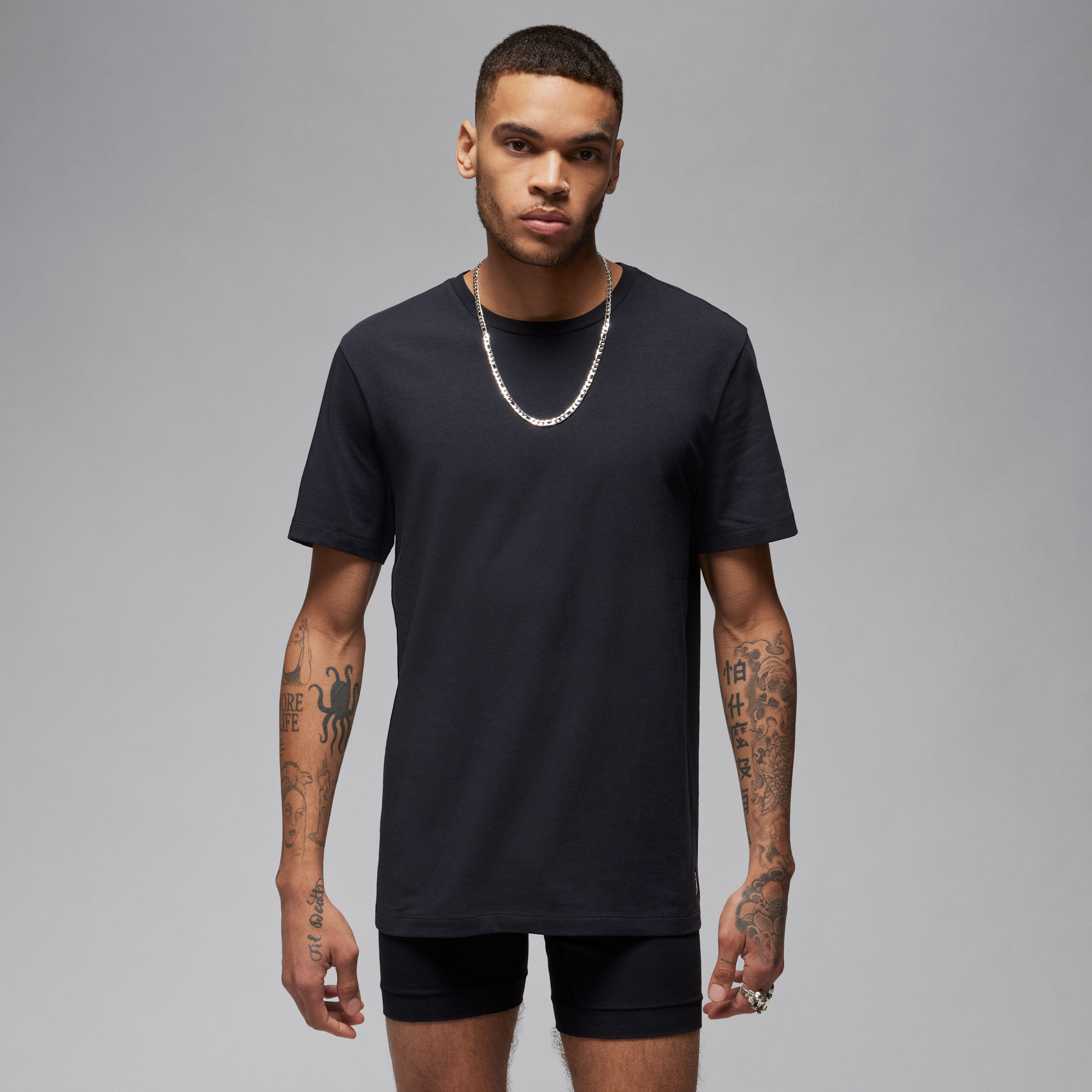 Jordan Men's 2-Pack Flight Base Stretch Cotton Crewneck T-Shirts - BLACK