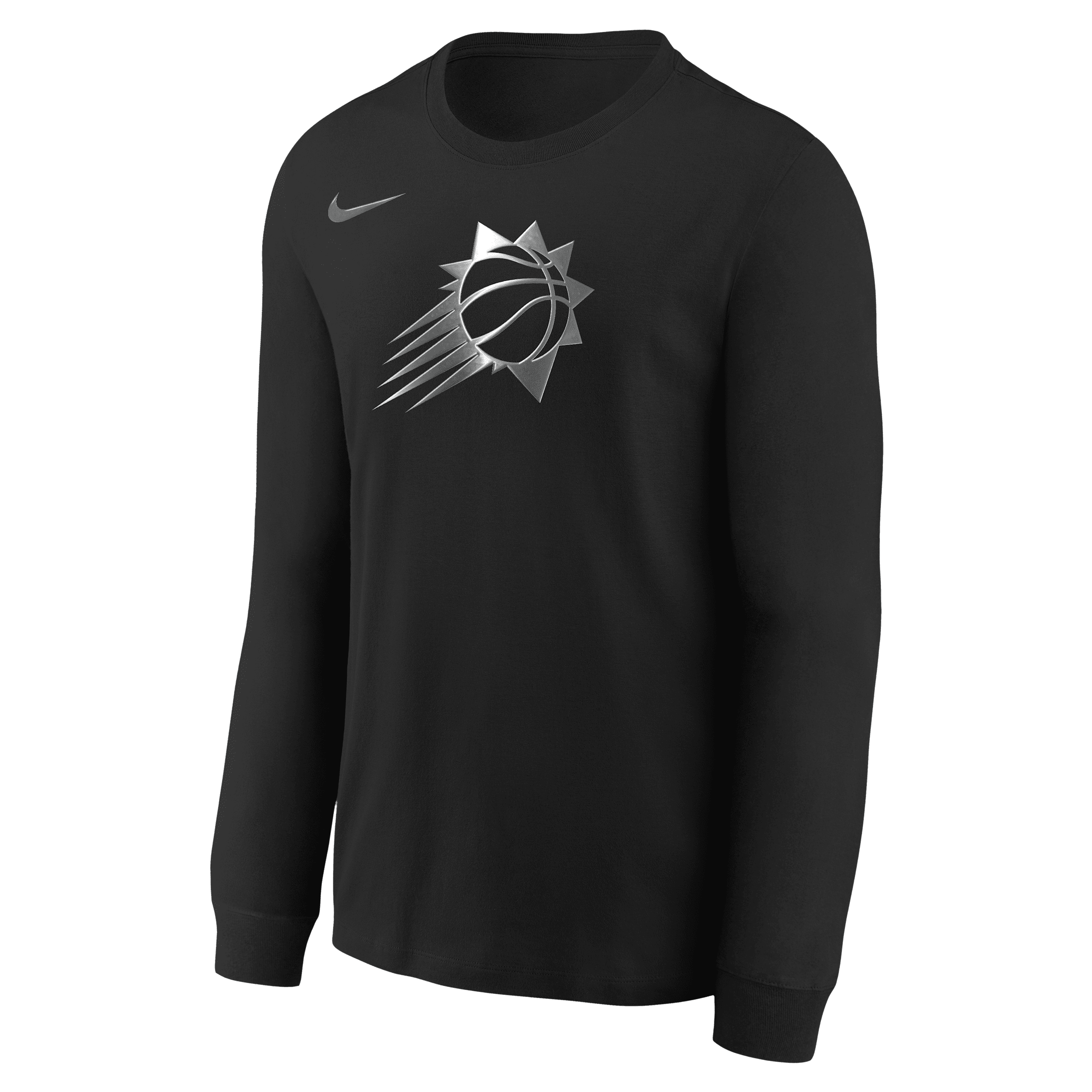 Nike Phoenix Suns Courtside Big Kids' Nba Boxy Long-sleeve T-shirt In Black