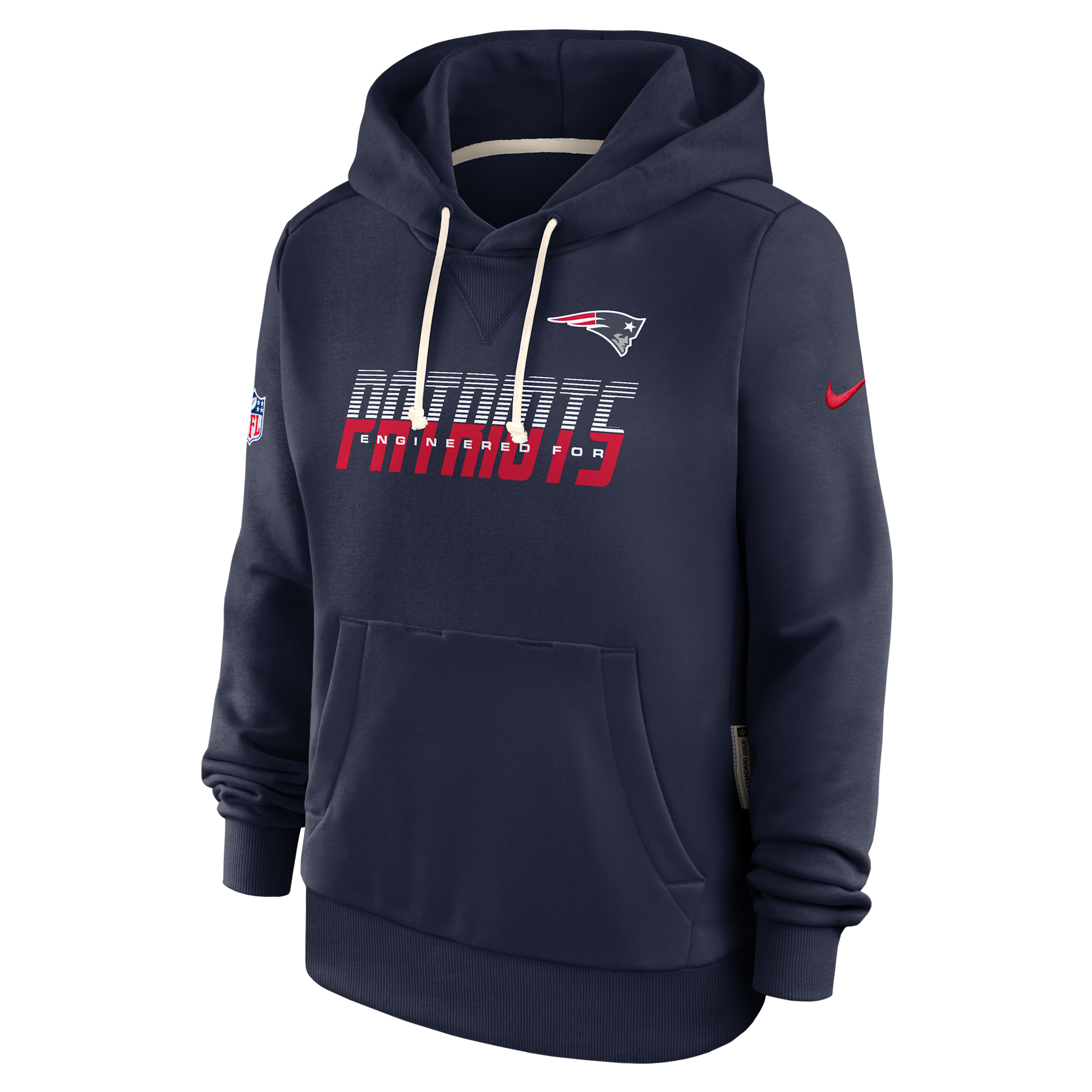 New England Patriots Sideline Standard Issue Nike Women's Dri-FIT NFL Pullover Hoodie in Blue | 03C341S8K-SX8