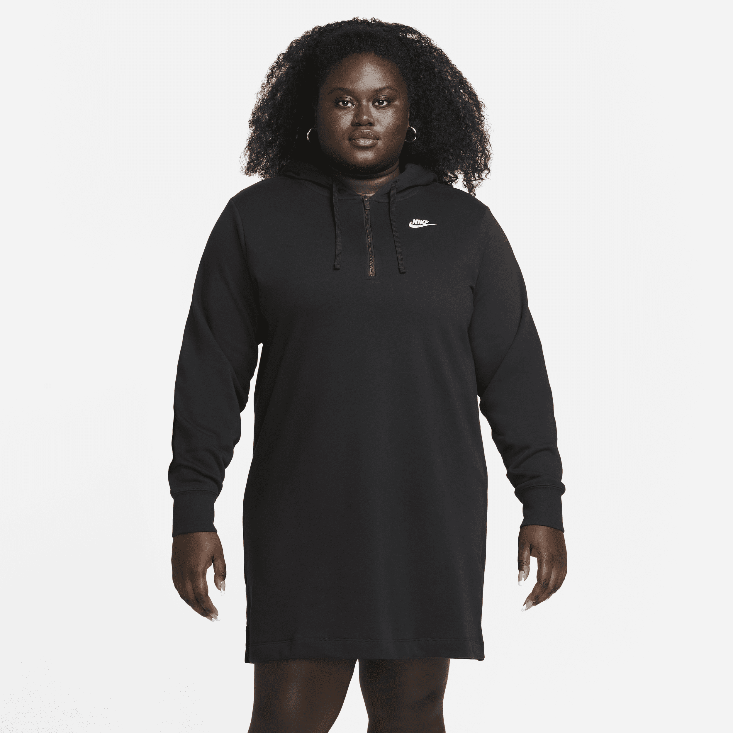 Nike Women's  Sportswear Club Fleece Hoodie Dress (plus Size) In Black