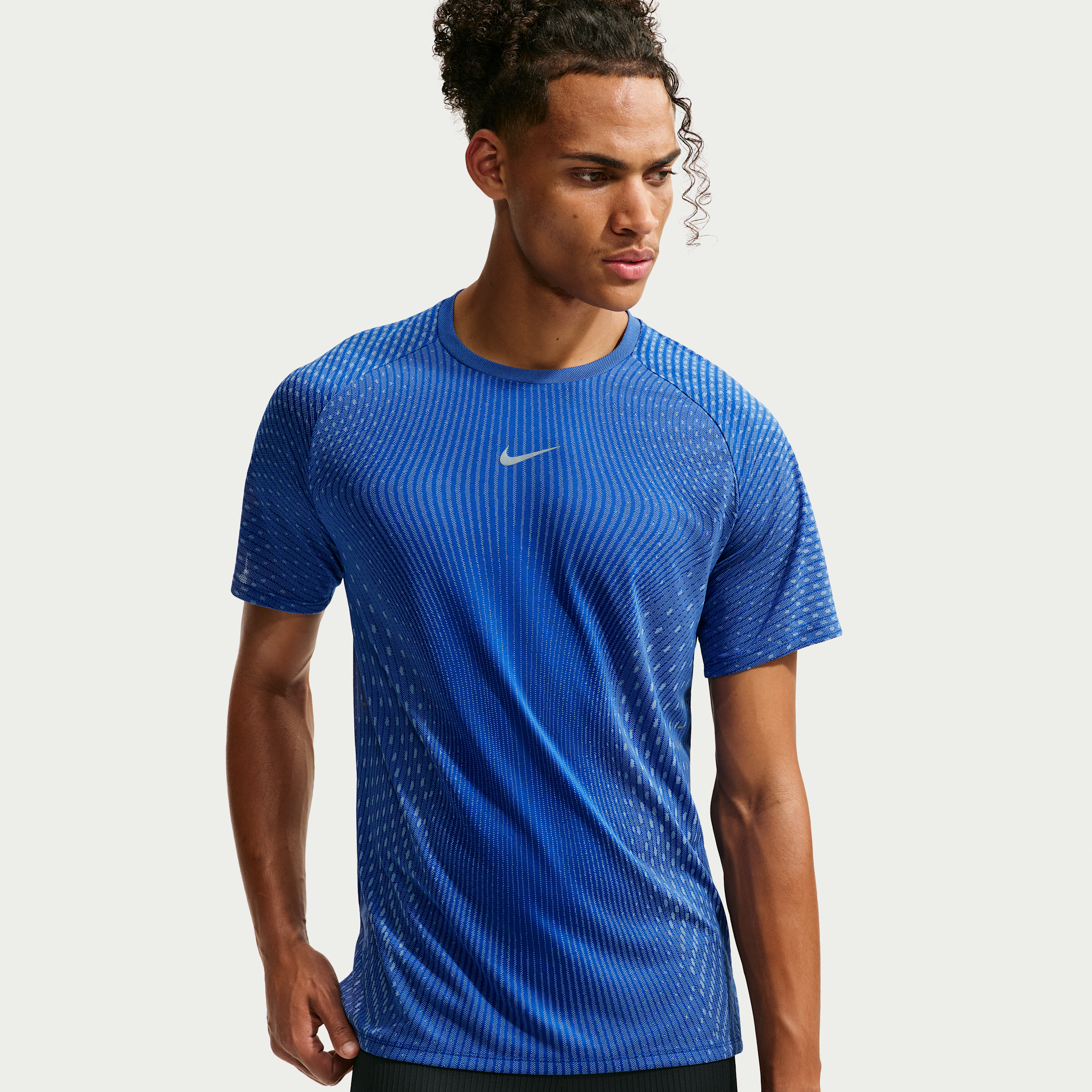 Nike Men's Stride Aero-FIT Short-Sleeve Running Top in Blue | IH0745-417