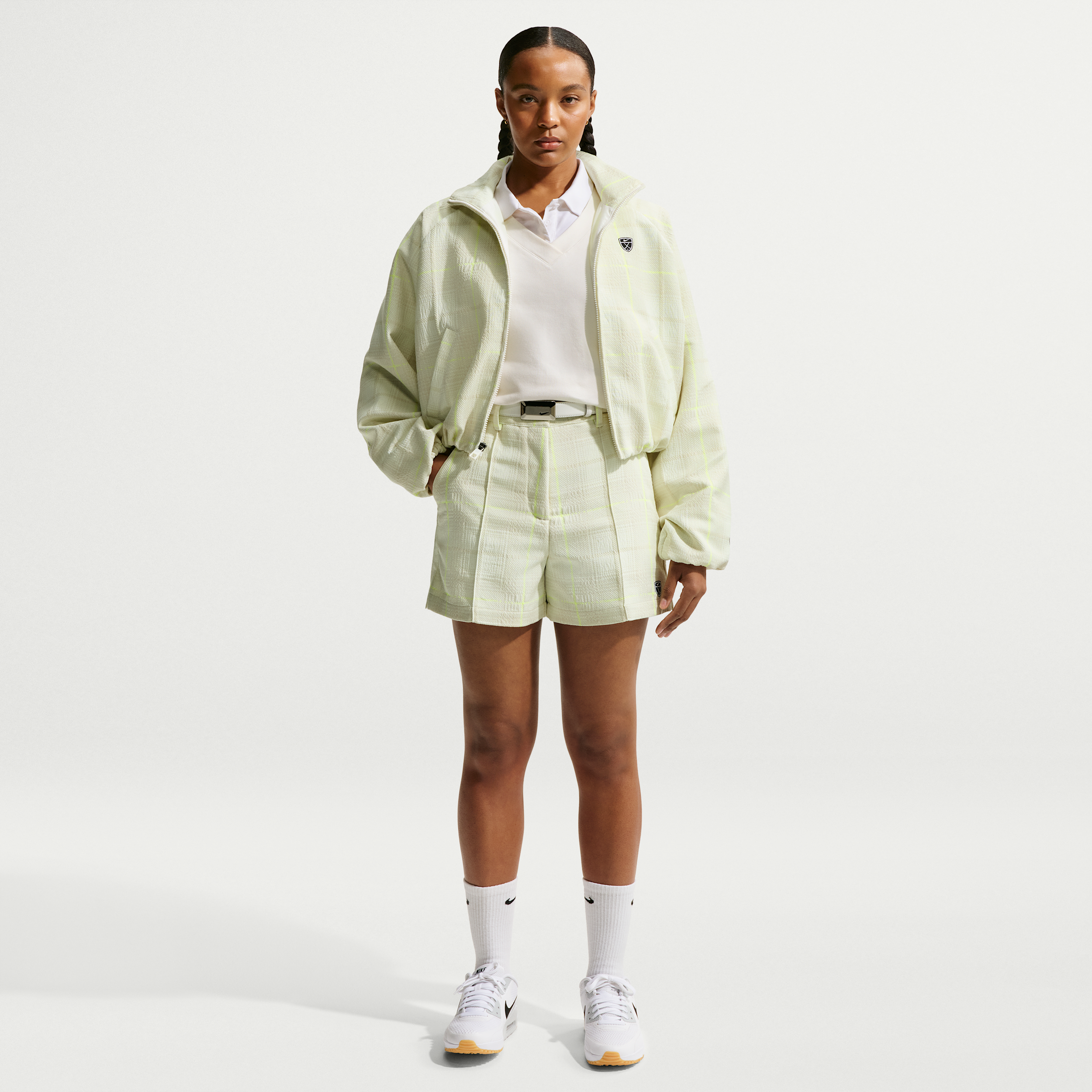 Nike Women's Tartan Golf Shorts in White | IQ9450-133