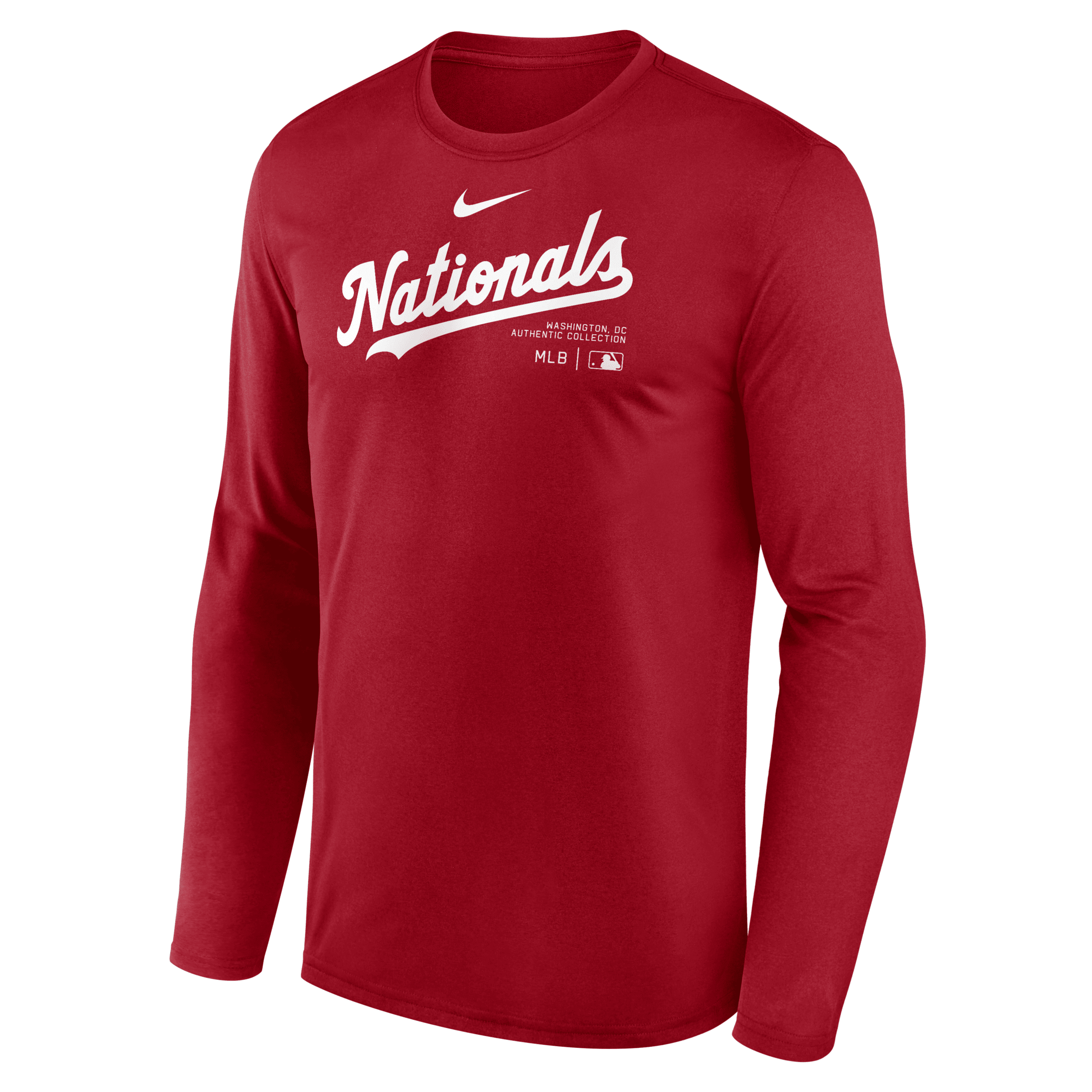 Nike Men's Red Washington Nationals Authentic Collection Practice Performance Long Sleeve T-shirt In Red