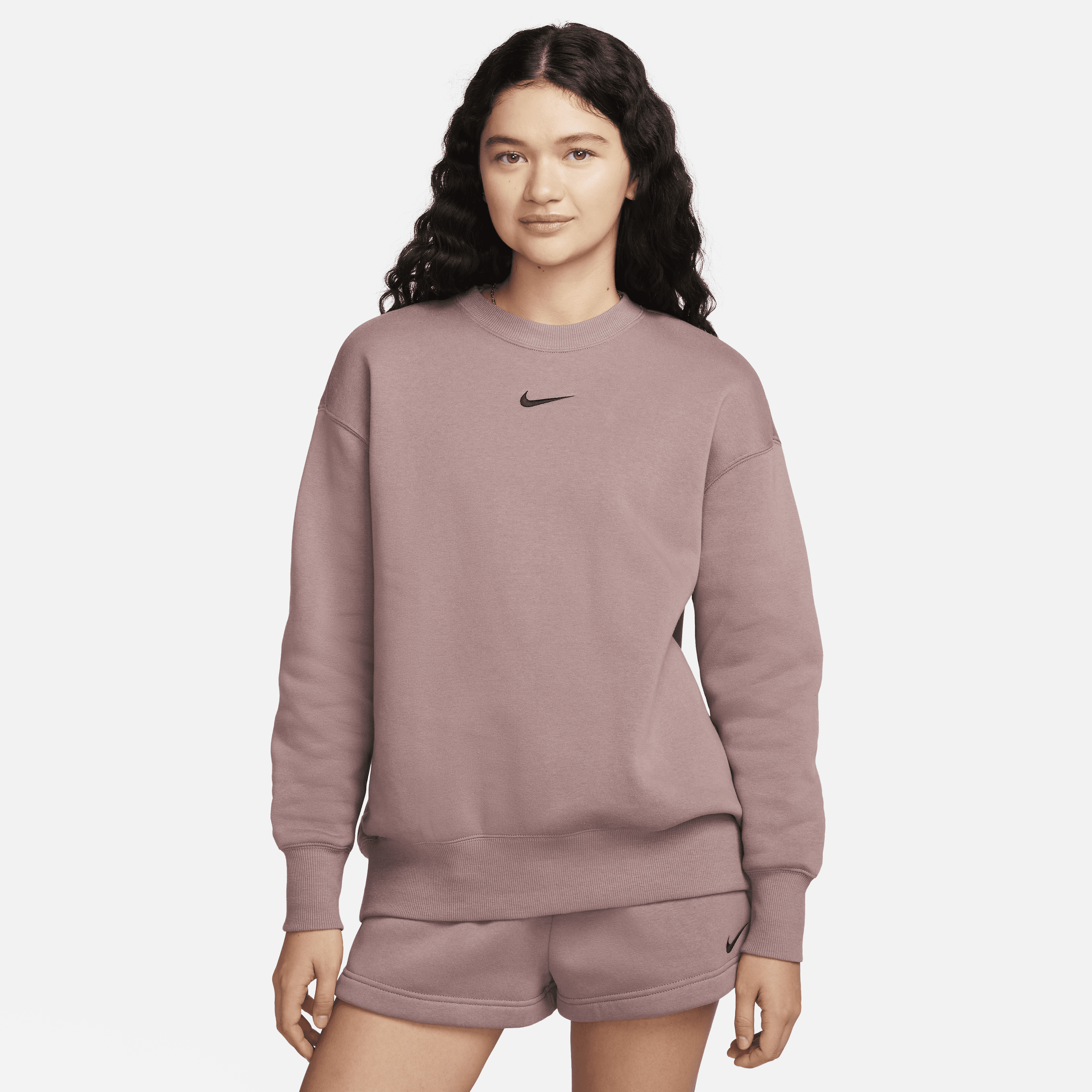 Shop Nike Women's  Sportswear Phoenix Fleece Oversized Crew-neck Sweatshirt In Purple