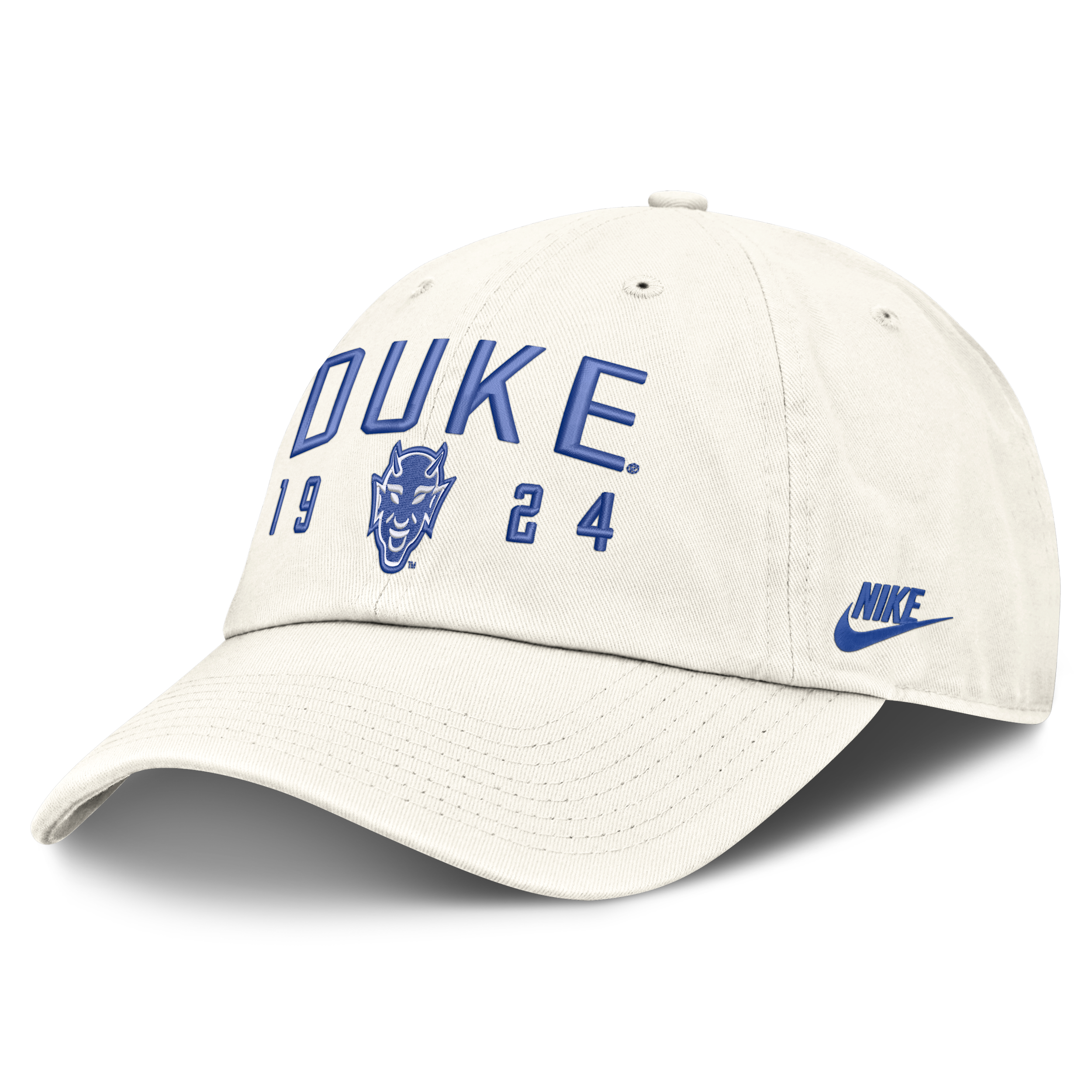 Duke Natural Club Nike Men's College Adjustable Hat in White | NC0111KDUV-3WA