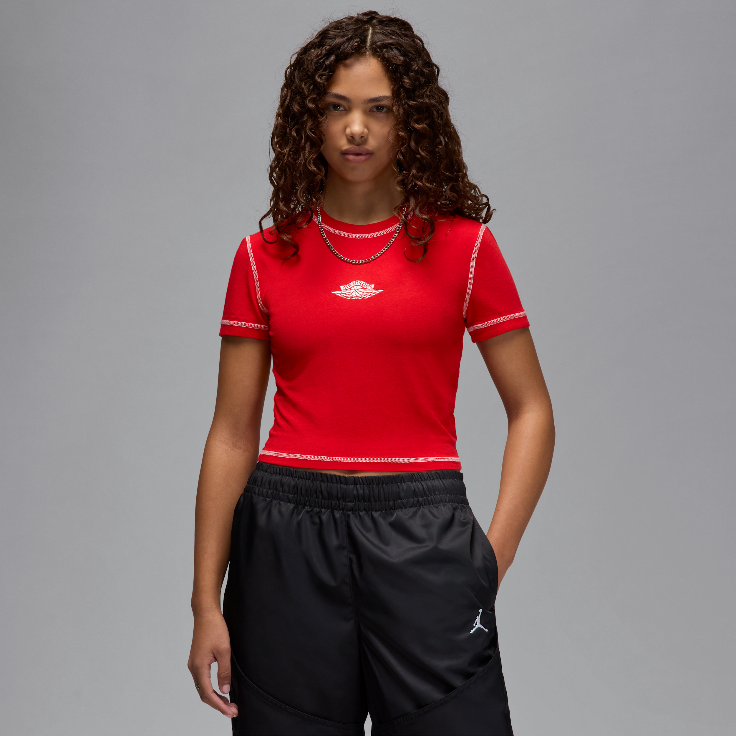 Jordan Cropped Tee In Red