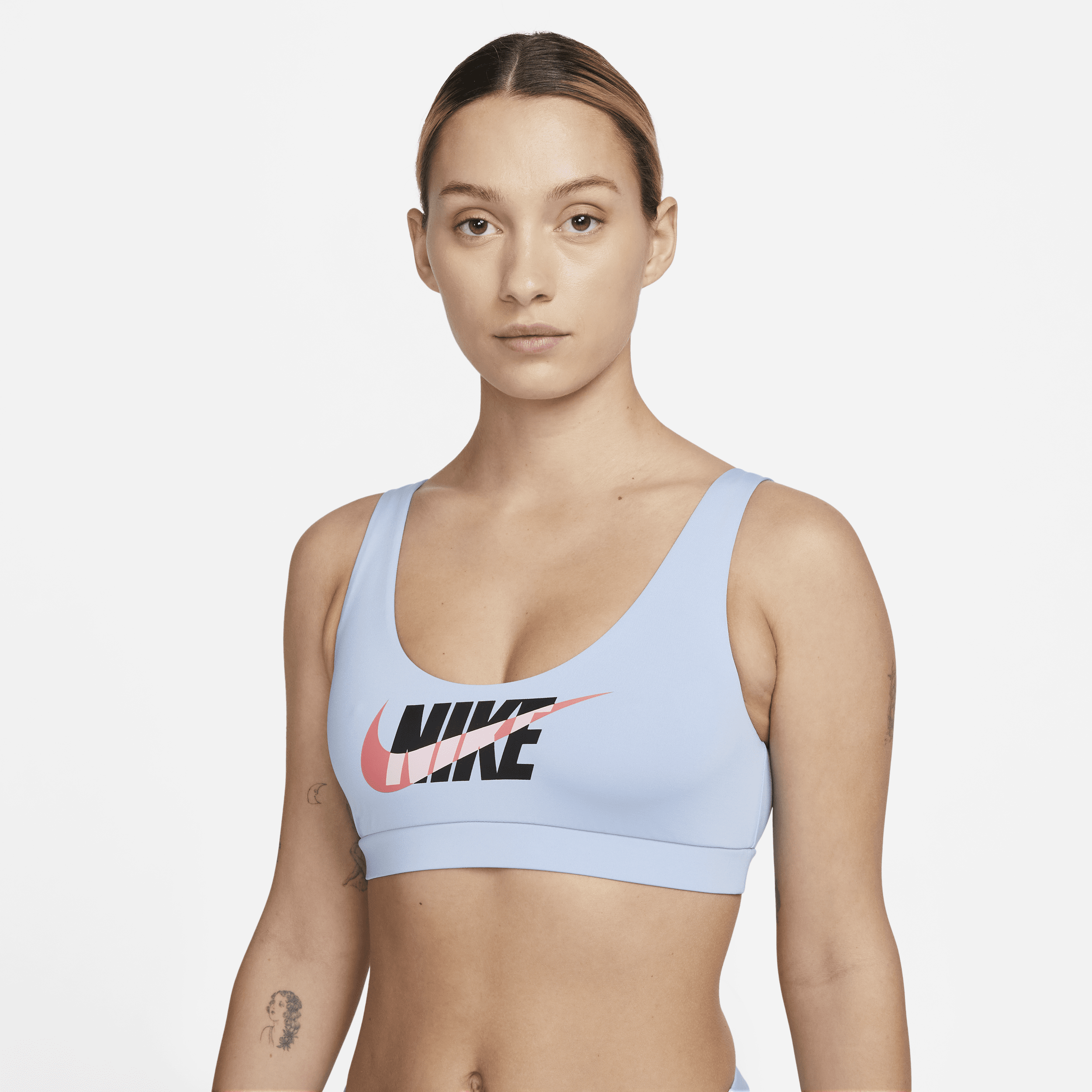 Nike Women's Scoop-neck Bikini Swim Top In Blue