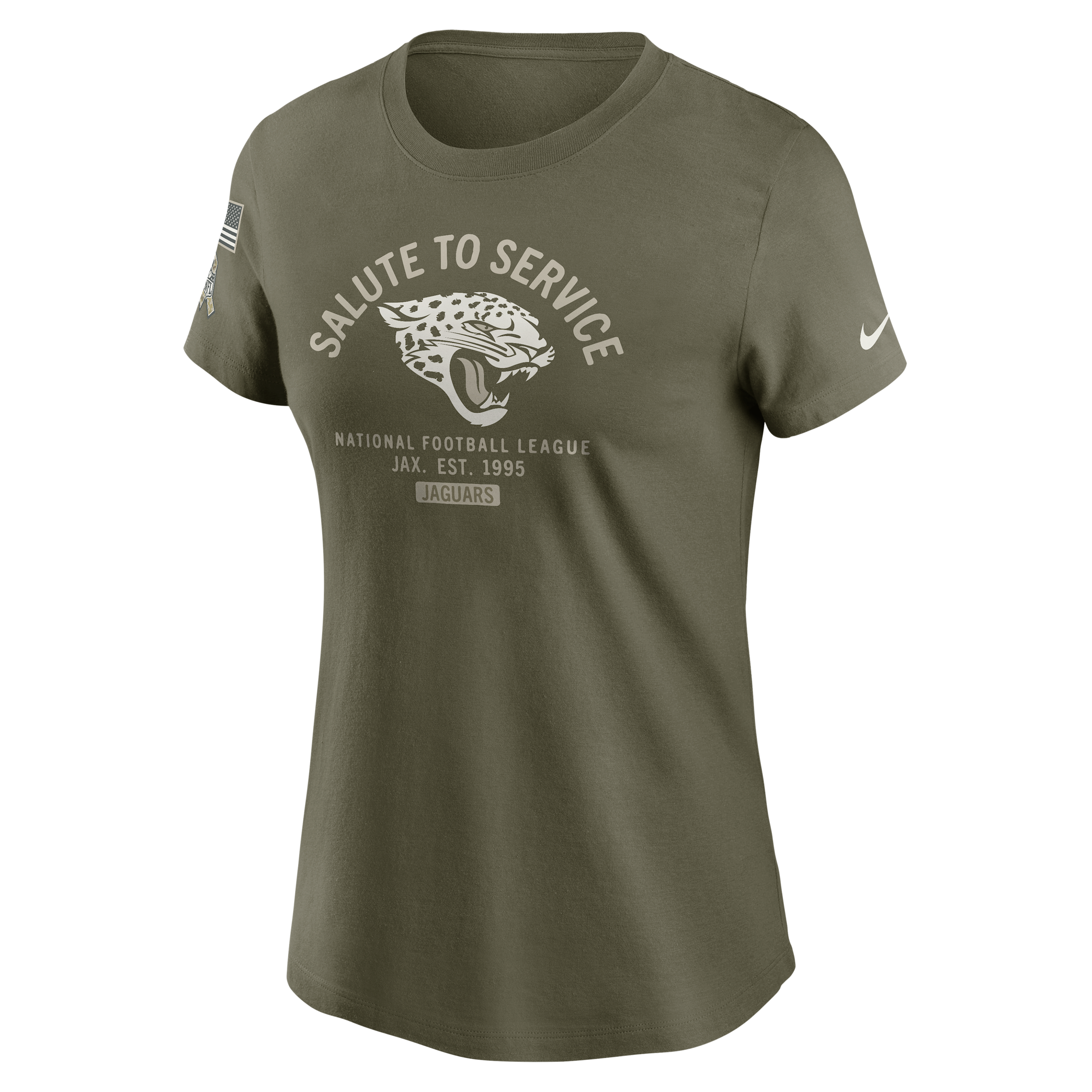 Nike Jacksonville Jaguars Salute To Service Sideline  Women's Nfl T-shirt In Green