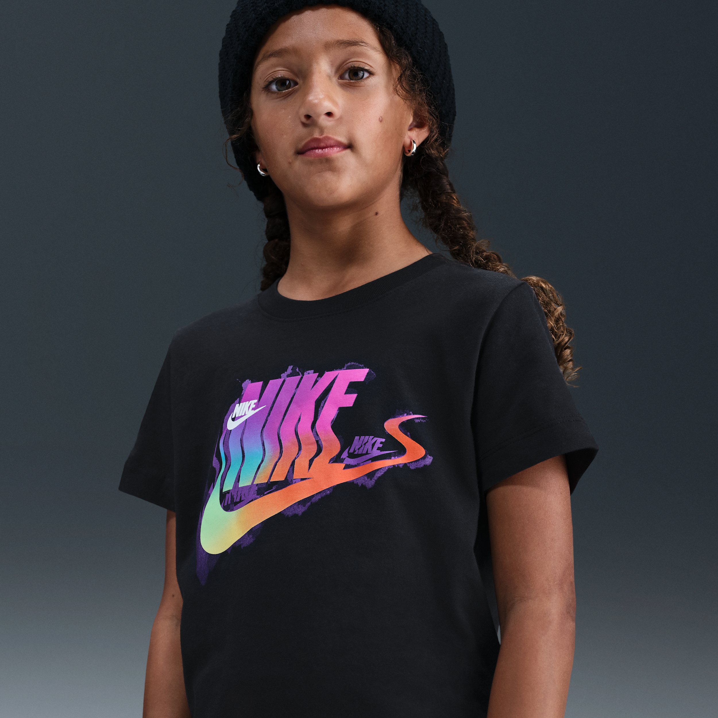 Nike Sportswear Big Kids' T-Shirt in Black | IF2313-010